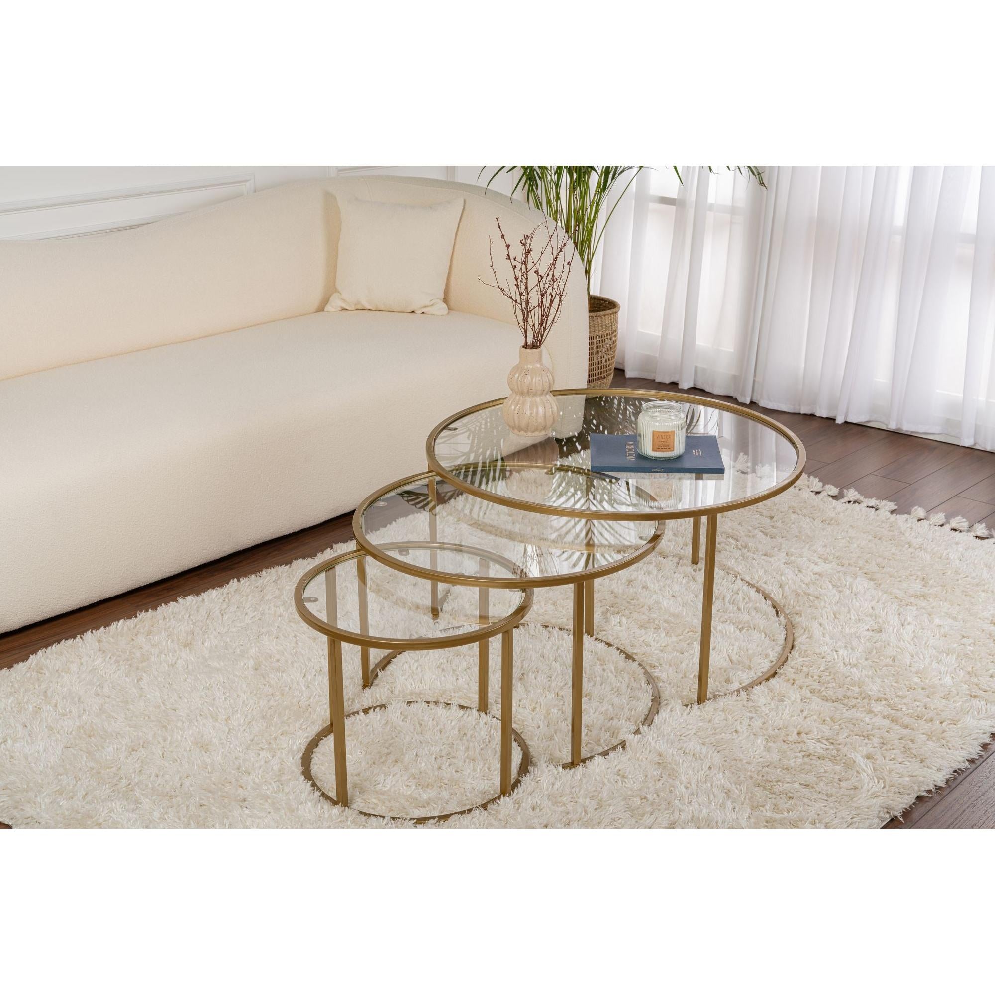 Stolić za kavu Aurum - 80, 60, 42 - Gold, Transparent | AG-vitahome.hr