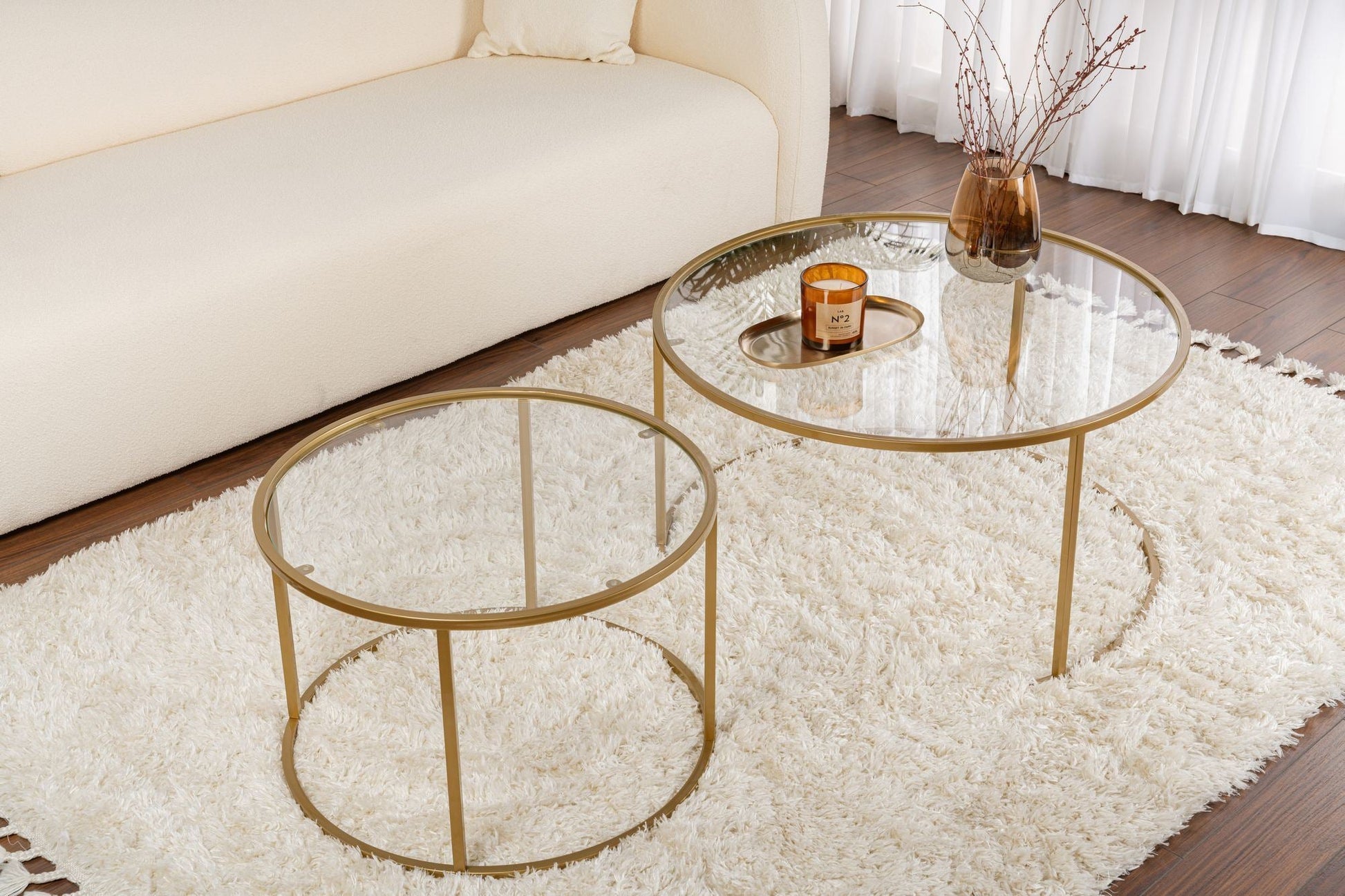 Stolić za kavu Aurum - 80, 60 - Gold, Transparent | AG-vitahome.hr