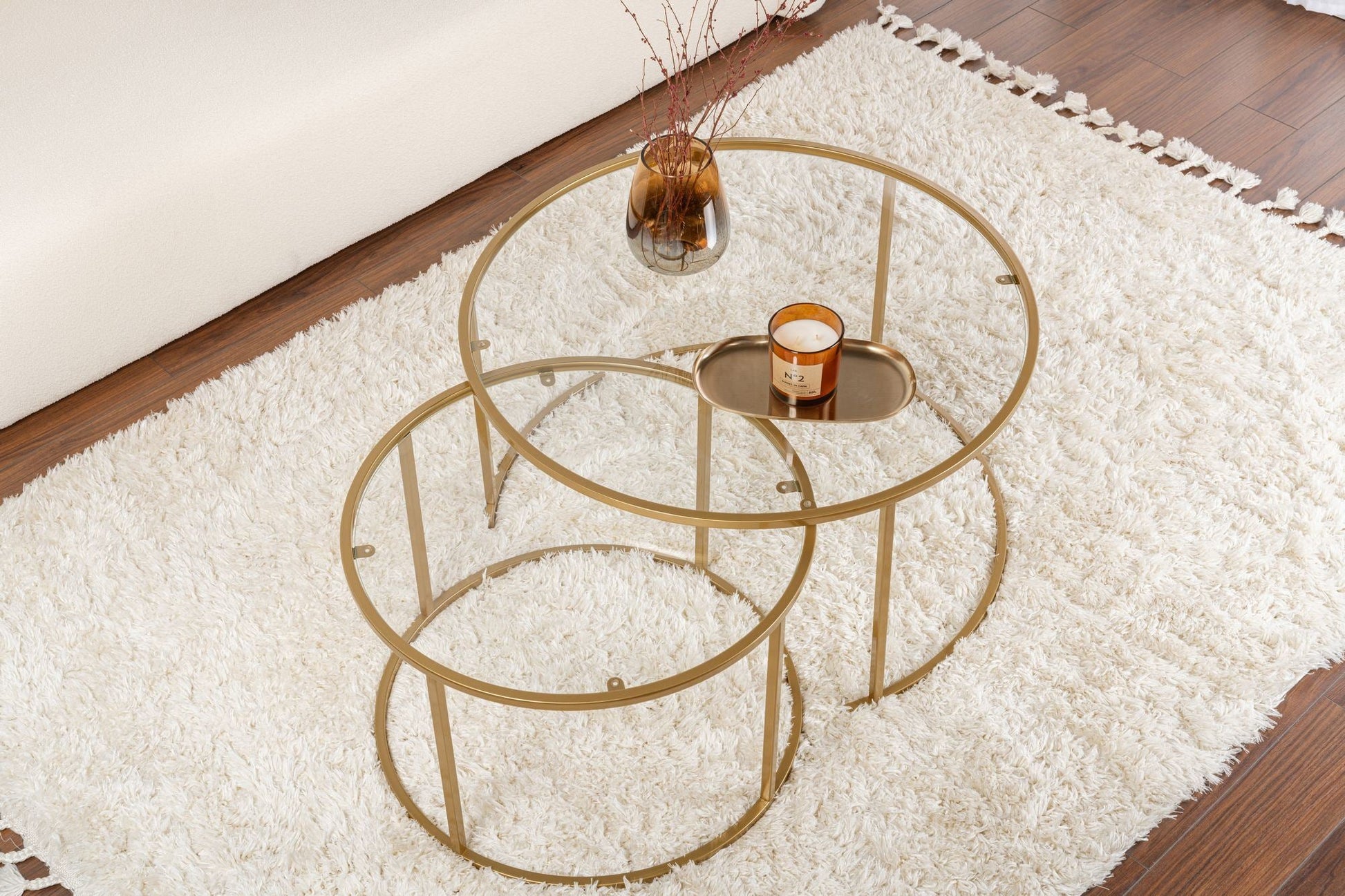 Stolić za kavu Aurum - 80, 60 - Gold, Transparent | AG-vitahome.hr