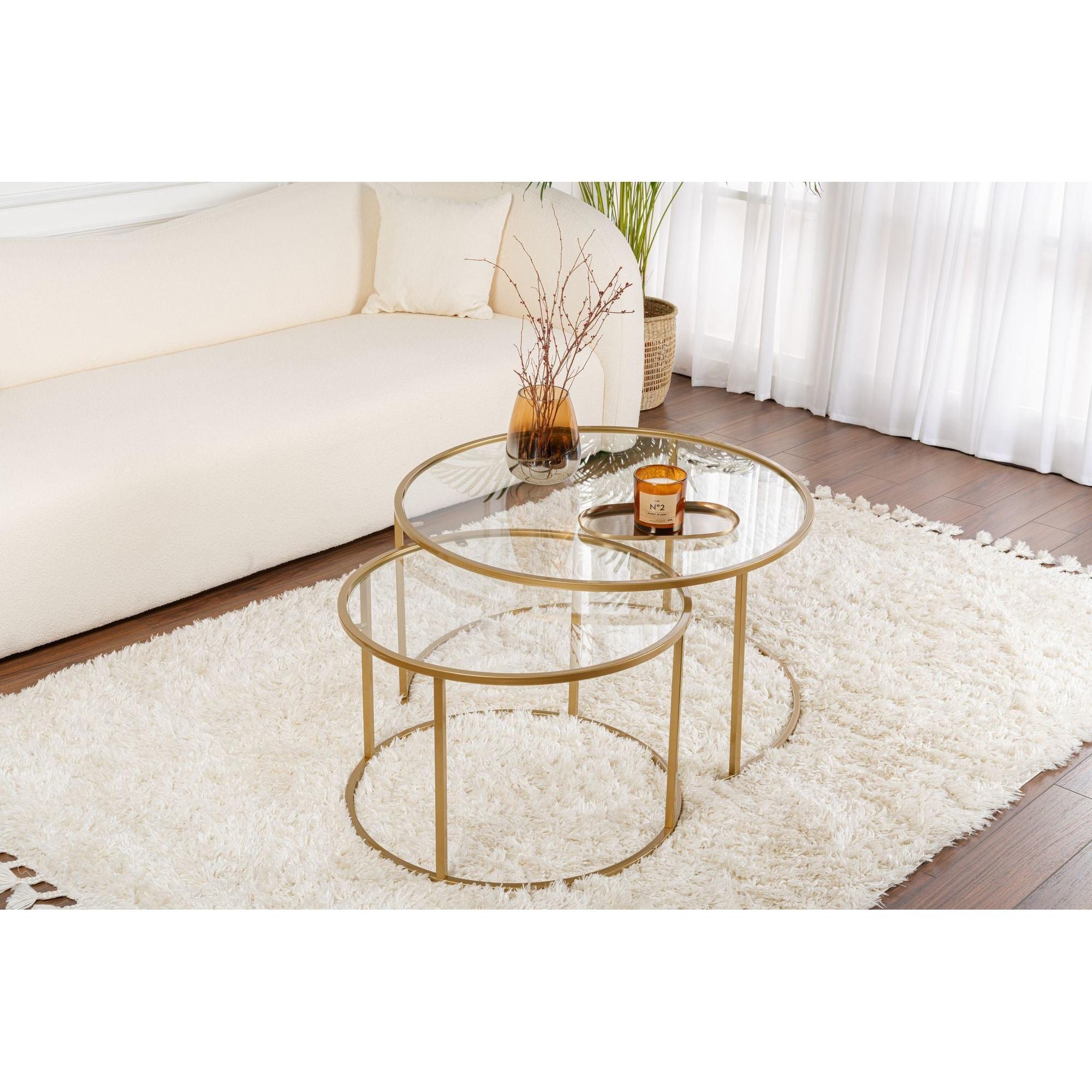 Stolić za kavu Aurum - 80, 60 - Gold, Transparent | AG-vitahome.hr