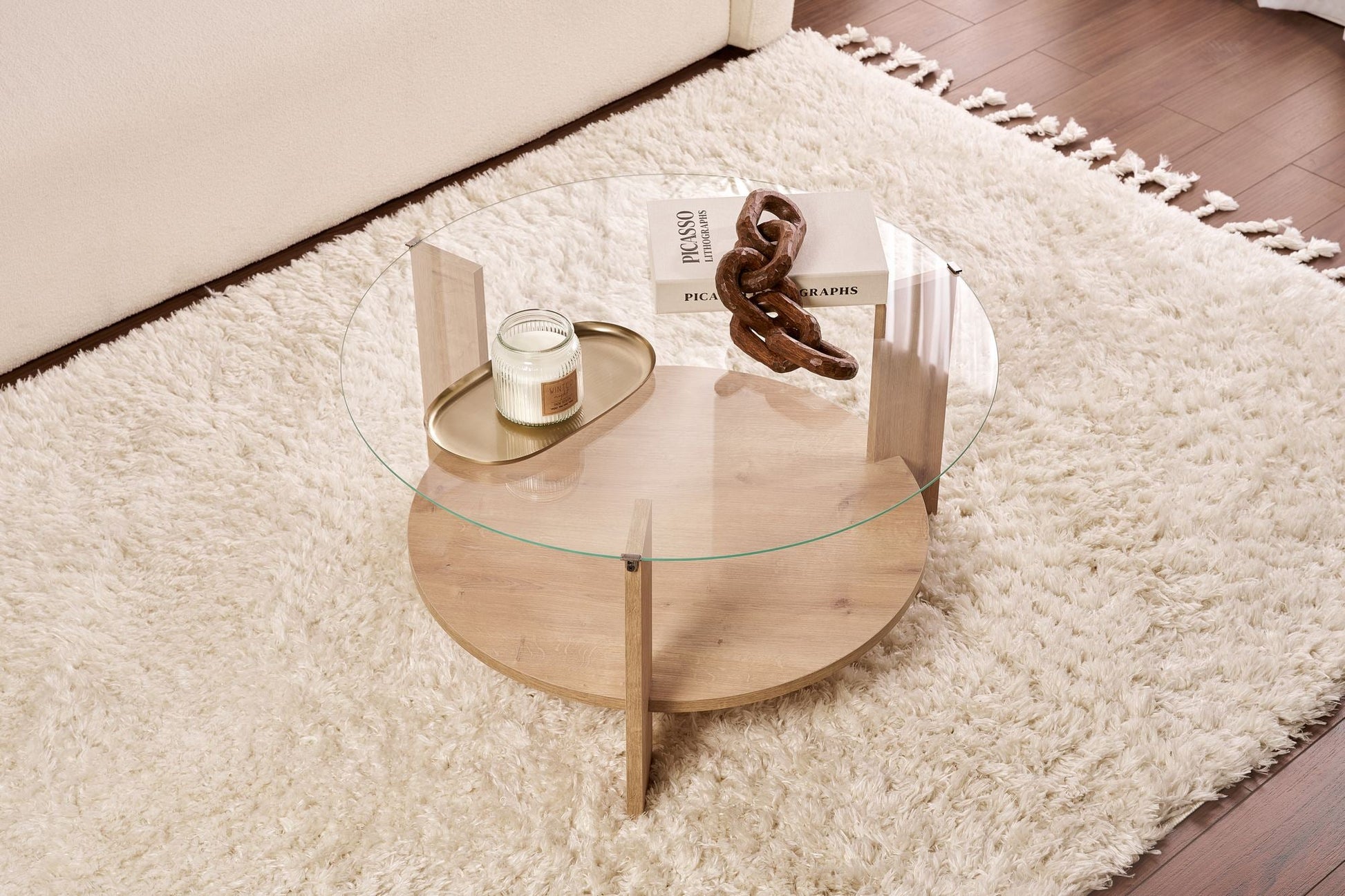 Stolić za kavu Clara - Sapphire Oak, Transparent | AG-vitahome.hr