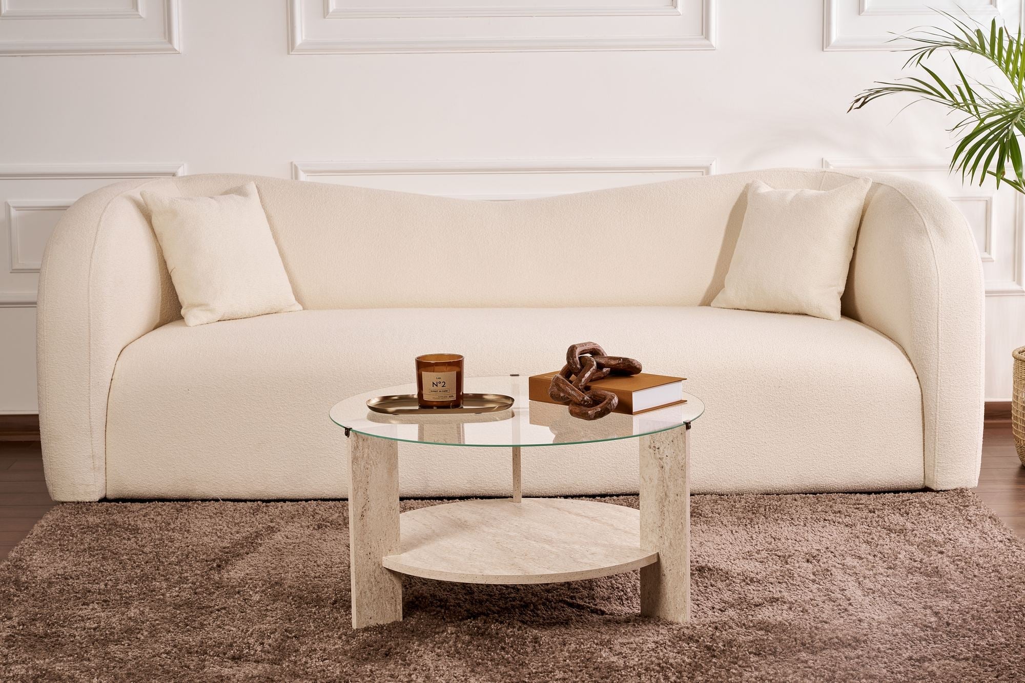 Stolić za kavu Clara - Travertine, Transparent | AG-vitahome.hr