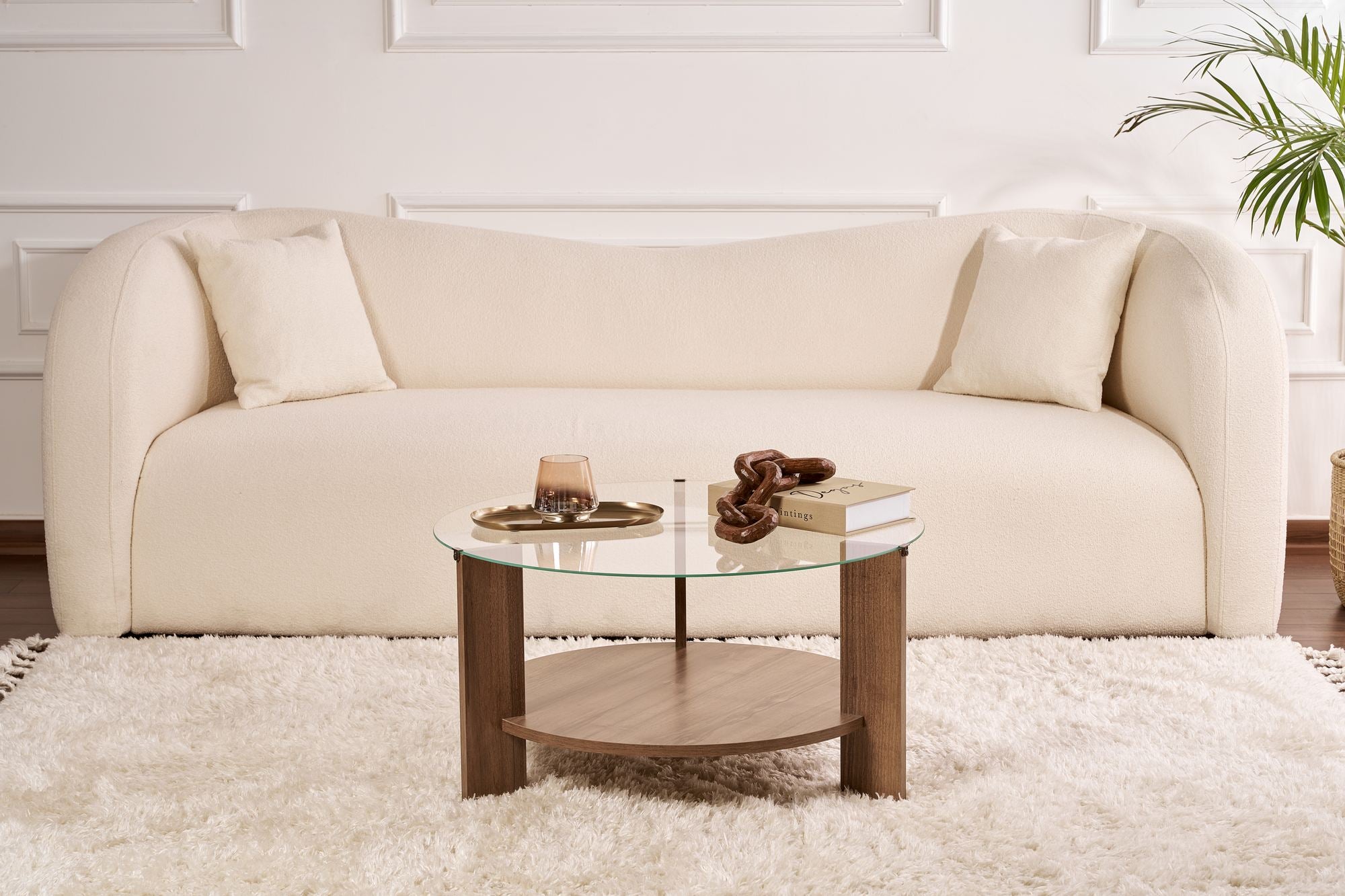 Stolić za kavu Clara - Walnut, Transparent | AG-vitahome.hr