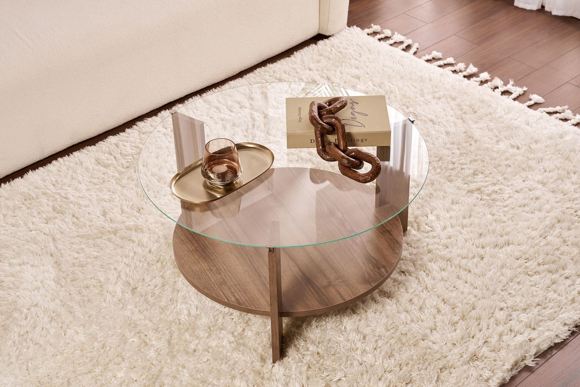 Stolić za kavu Clara - Walnut, Transparent | AG-vitahome.hr