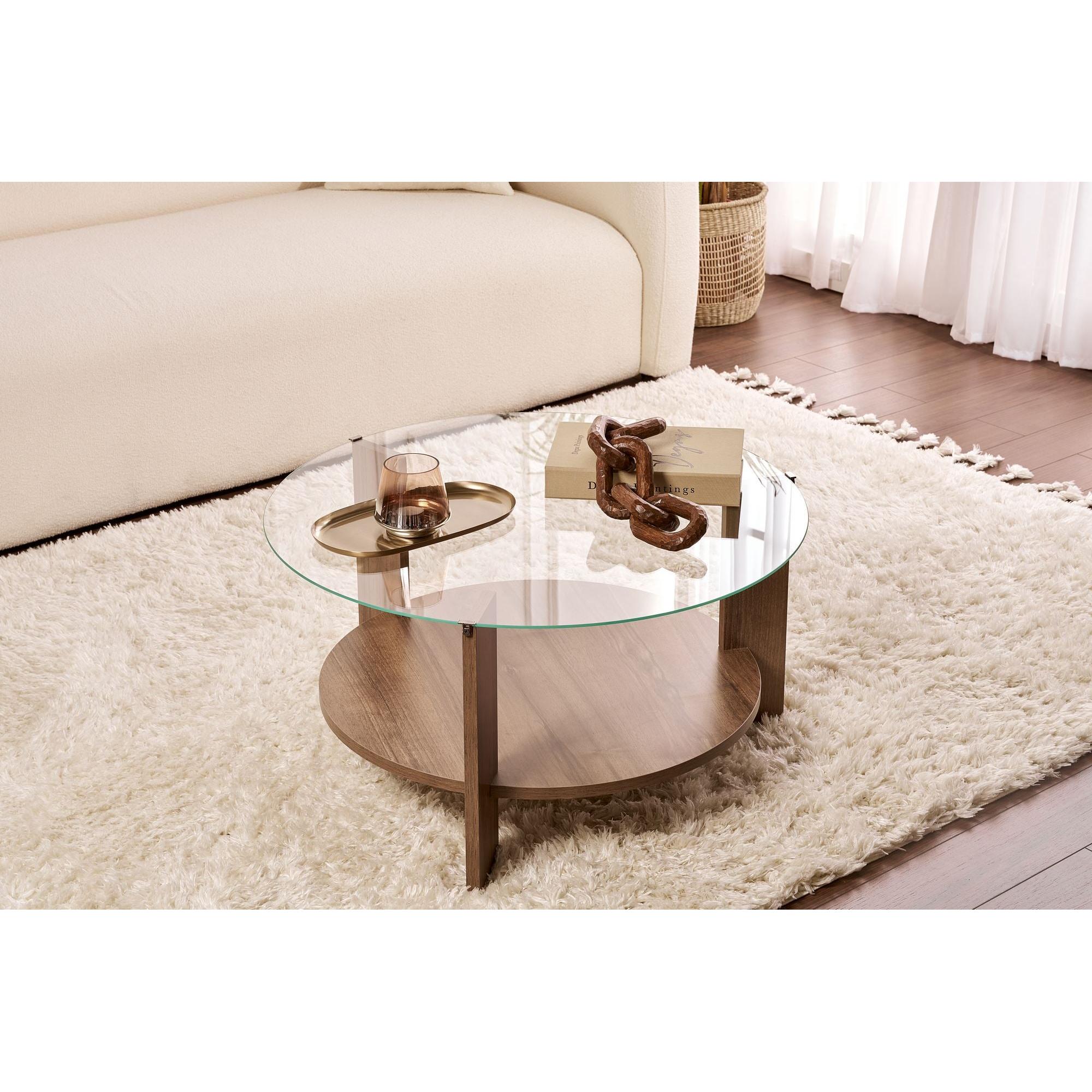 Stolić za kavu Clara - Walnut, Transparent | AG-vitahome.hr