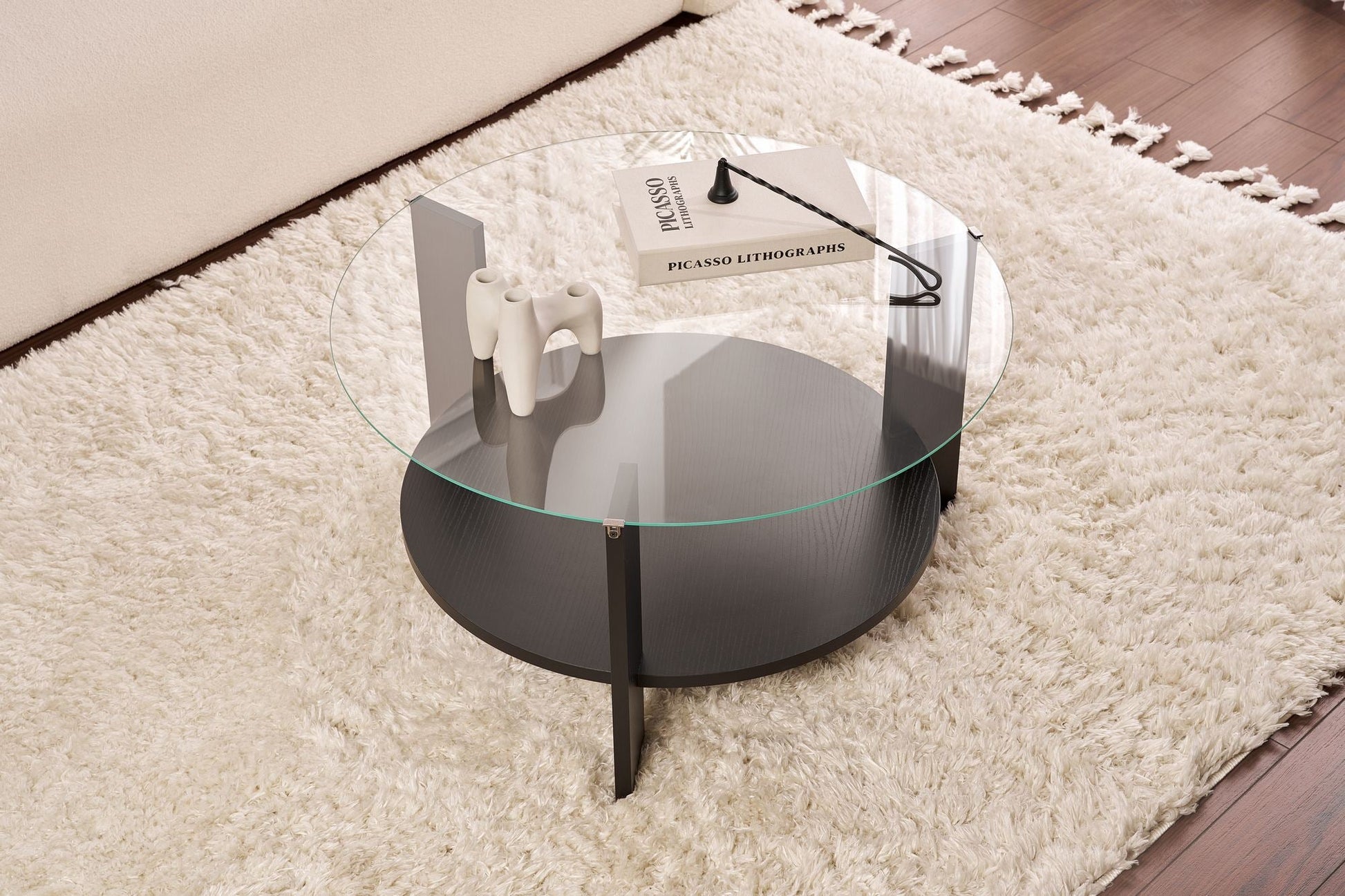 Stolić za kavu Clara - Wood Black, Transparent | AG-vitahome.hr