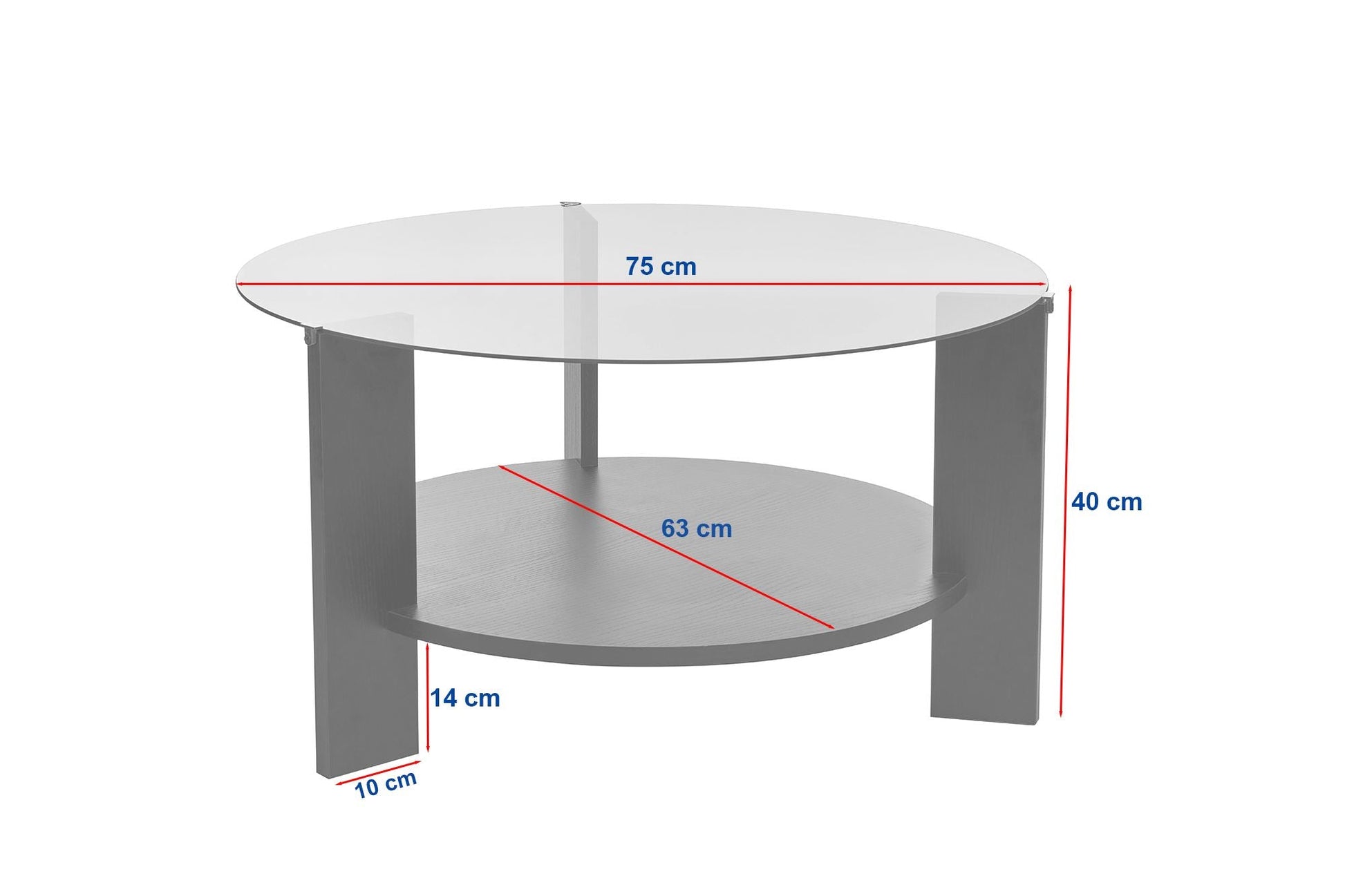 Stolić za kavu Clara - Wood Black, Transparent | AG-vitahome.hr