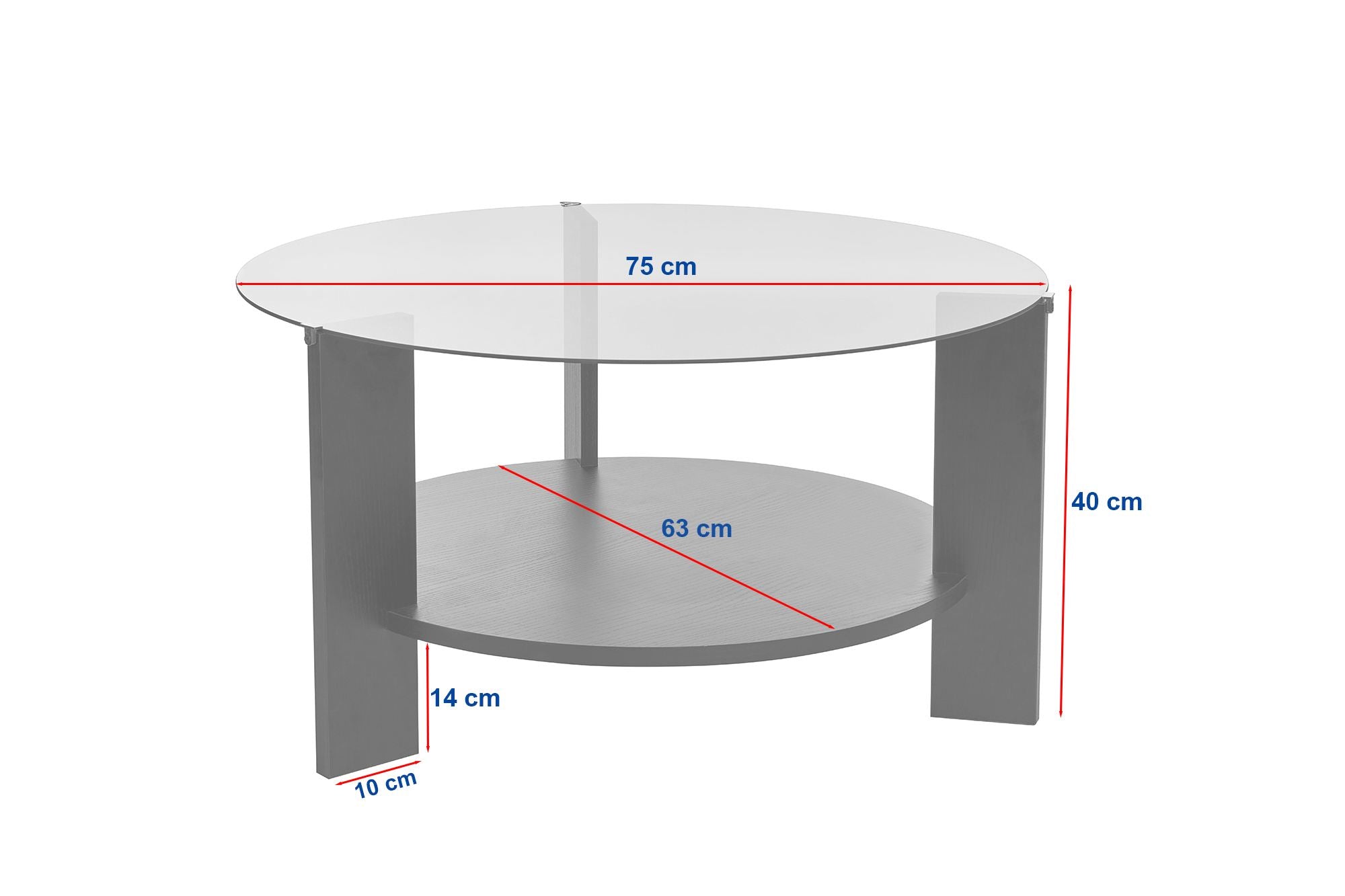 Stolić za kavu Clara - Wood Black, Transparent | AG-vitahome.hr