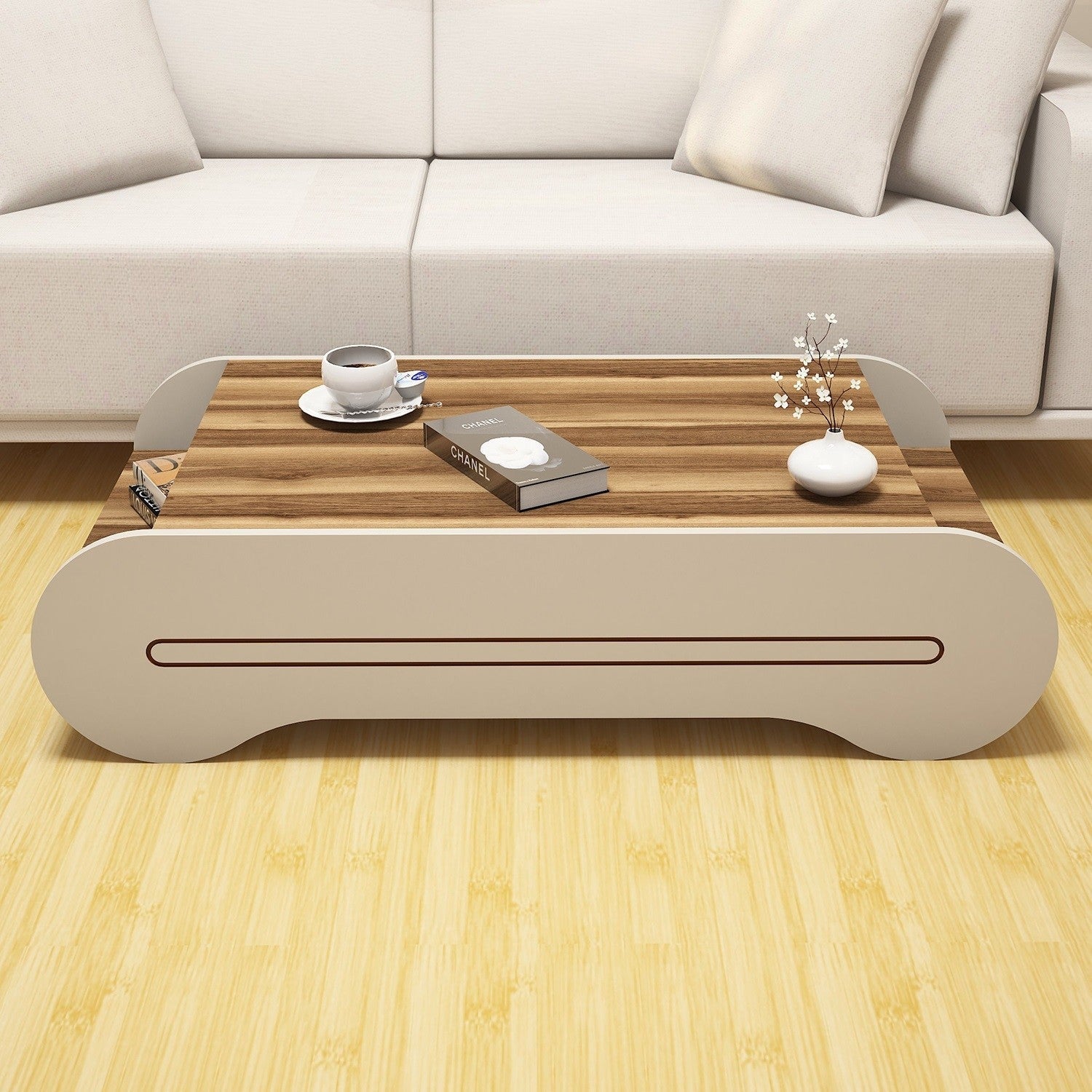 Stolić za kavu Cool - Walnut, Cream | AG-vitahome.hr