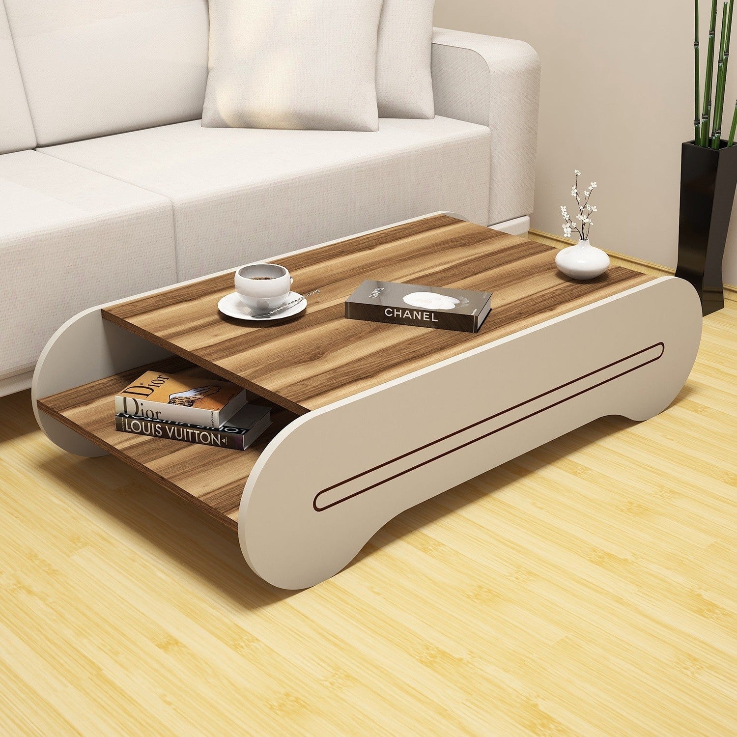 Stolić za kavu Cool - Walnut, Cream | AG-vitahome.hr
