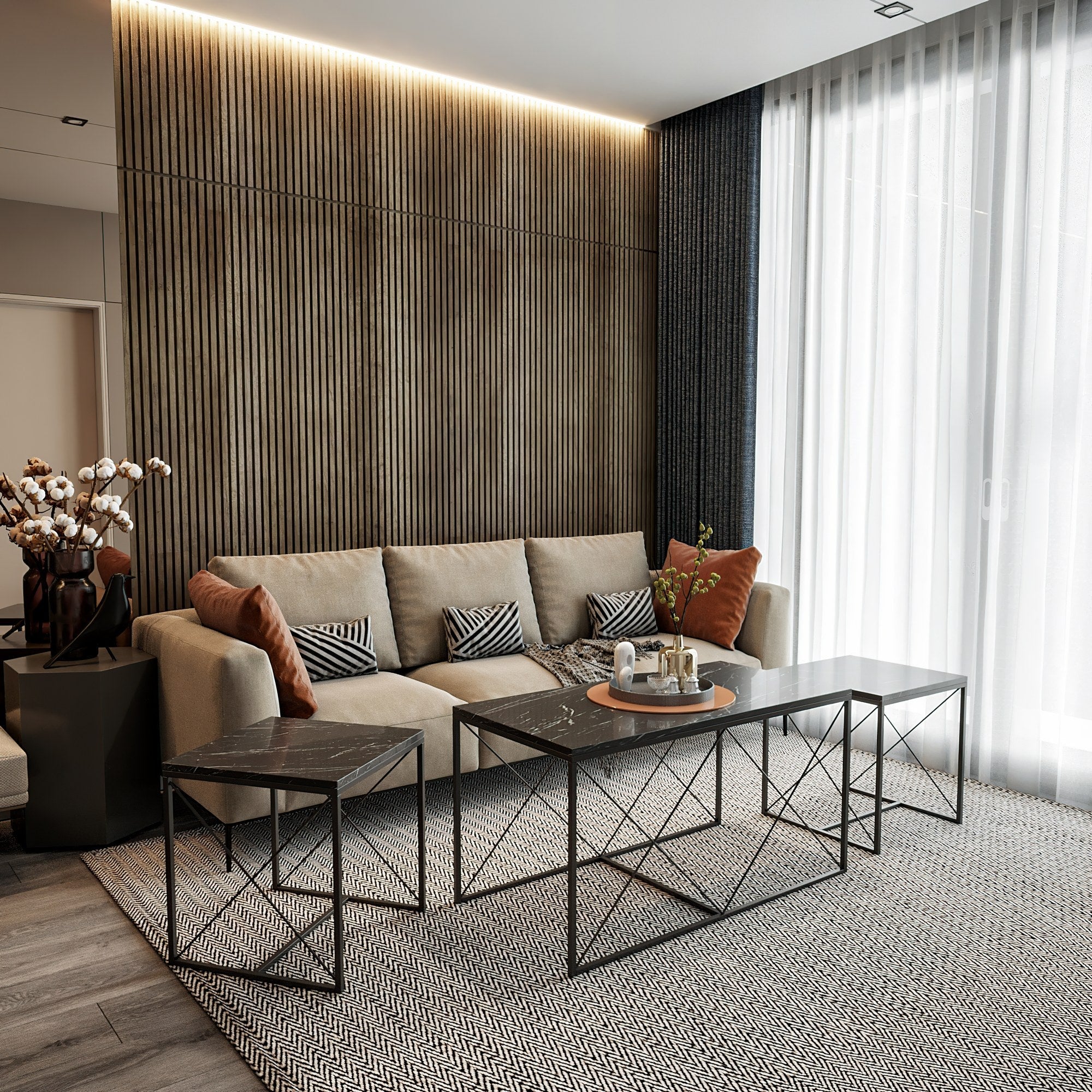 Stolić za kavu Defne - Black Marble | AG-vitahome.hr