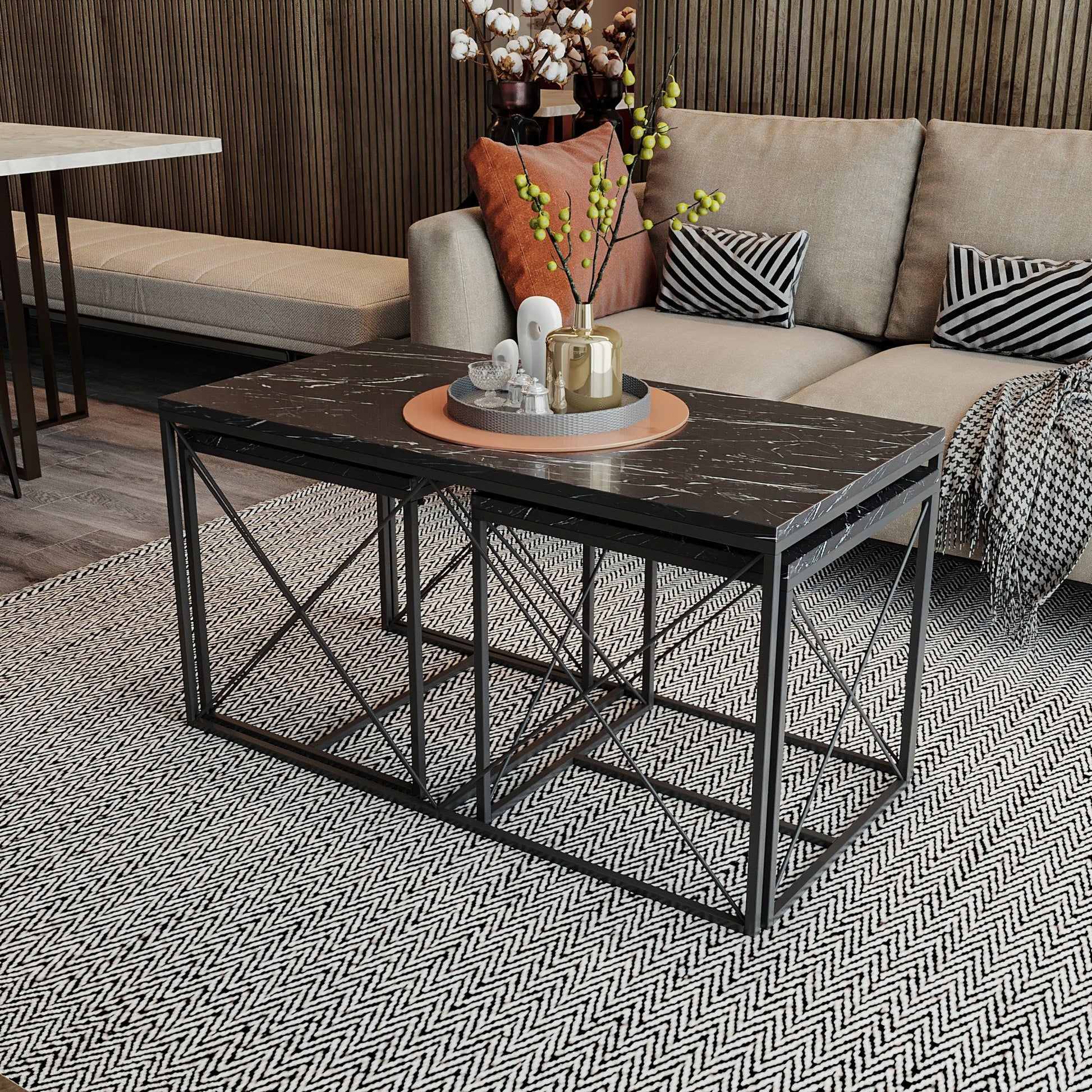 Stolić za kavu Defne - Black Marble | AG-vitahome.hr