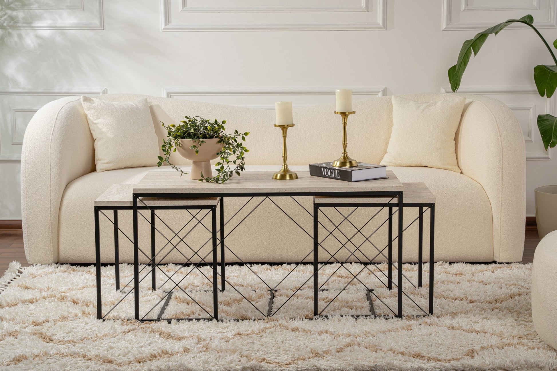 Stolić za kavu Defne - Black, Travertine | AG-vitahome.hr