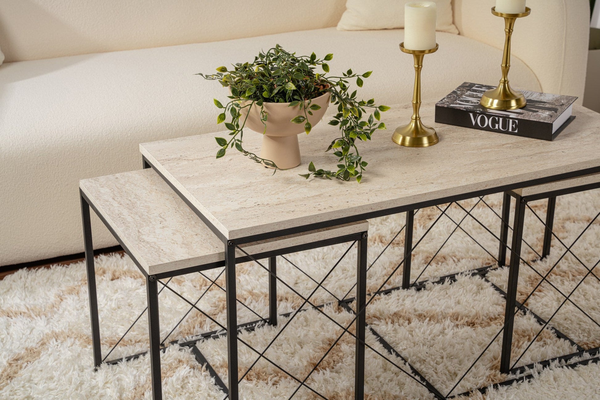 Stolić za kavu Defne - Black, Travertine | AG-vitahome.hr