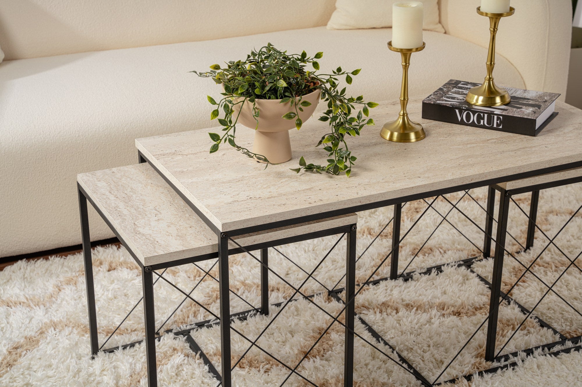 Stolić za kavu Defne - Black, Travertine | AG-vitahome.hr