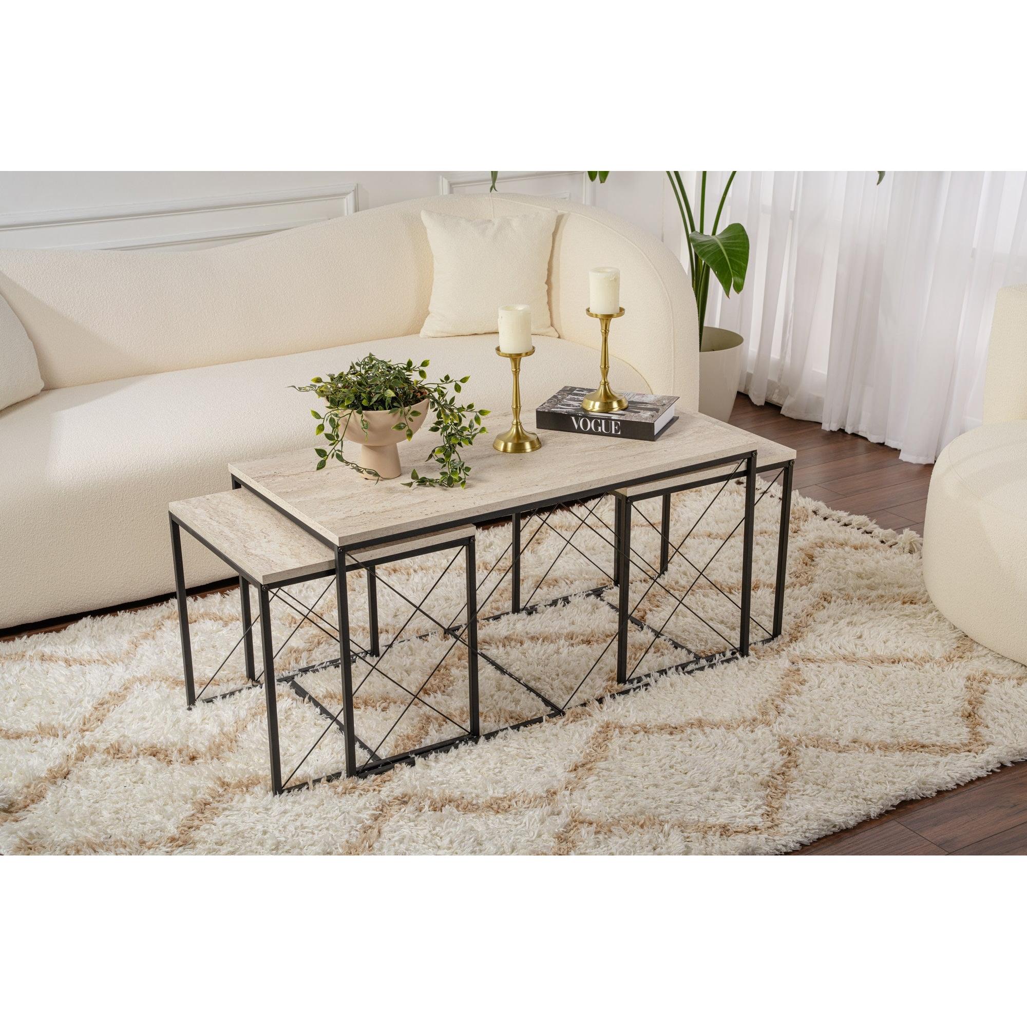 Stolić za kavu Defne - Black, Travertine | AG-vitahome.hr