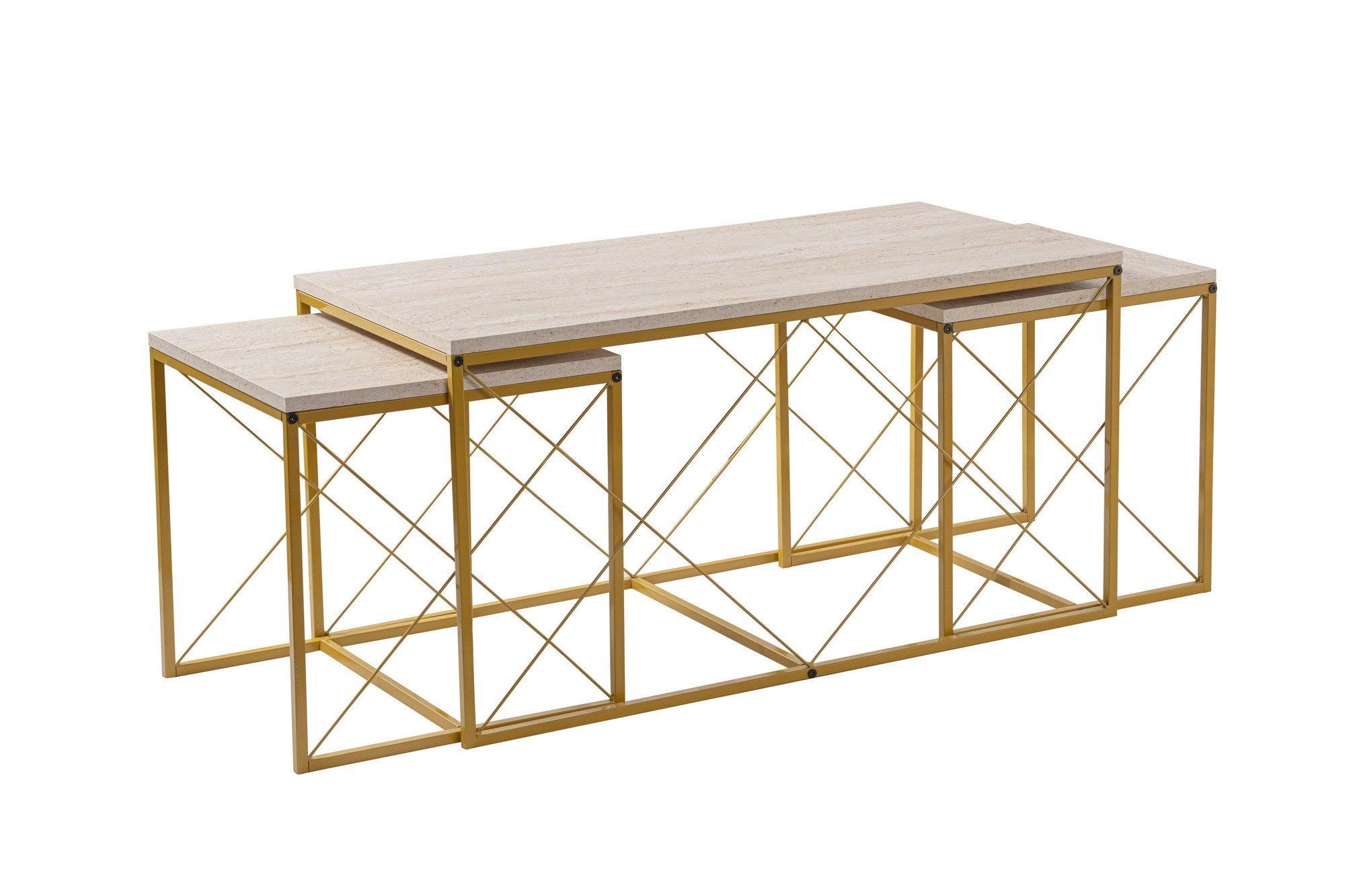 Stolić za kavu Defne - Gold, Travertine | AG-vitahome.hr