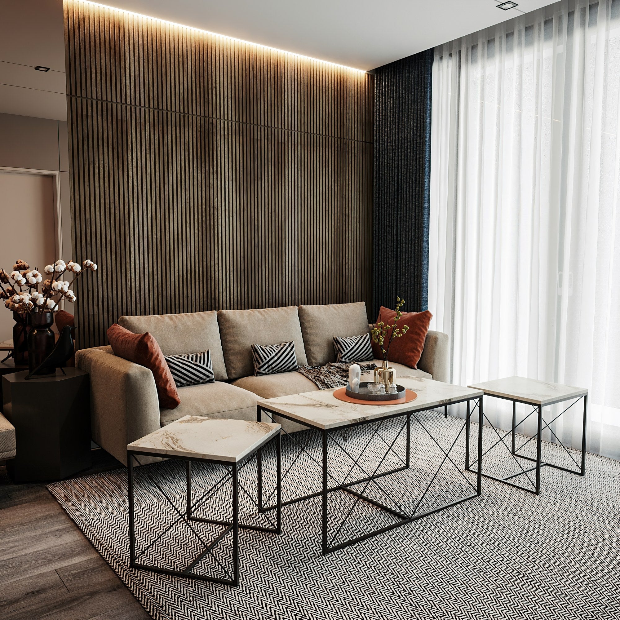 Stolić za kavu Defne - White Marble | AG-vitahome.hr