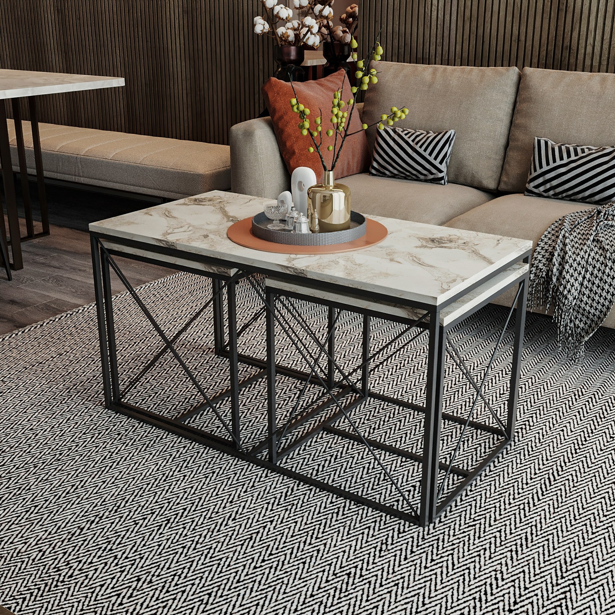 Stolić za kavu Defne - White Marble | AG-vitahome.hr