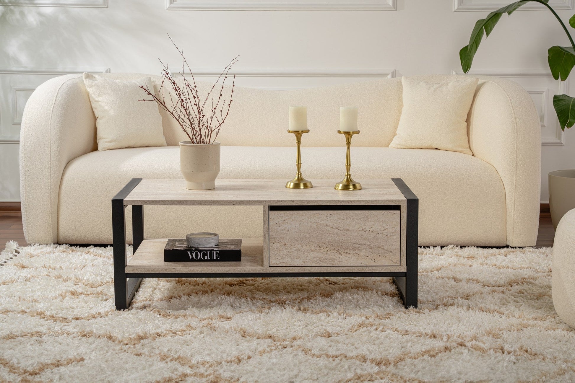 Stolić za kavu Haldizen - Black, Travertine | AG-vitahome.hr