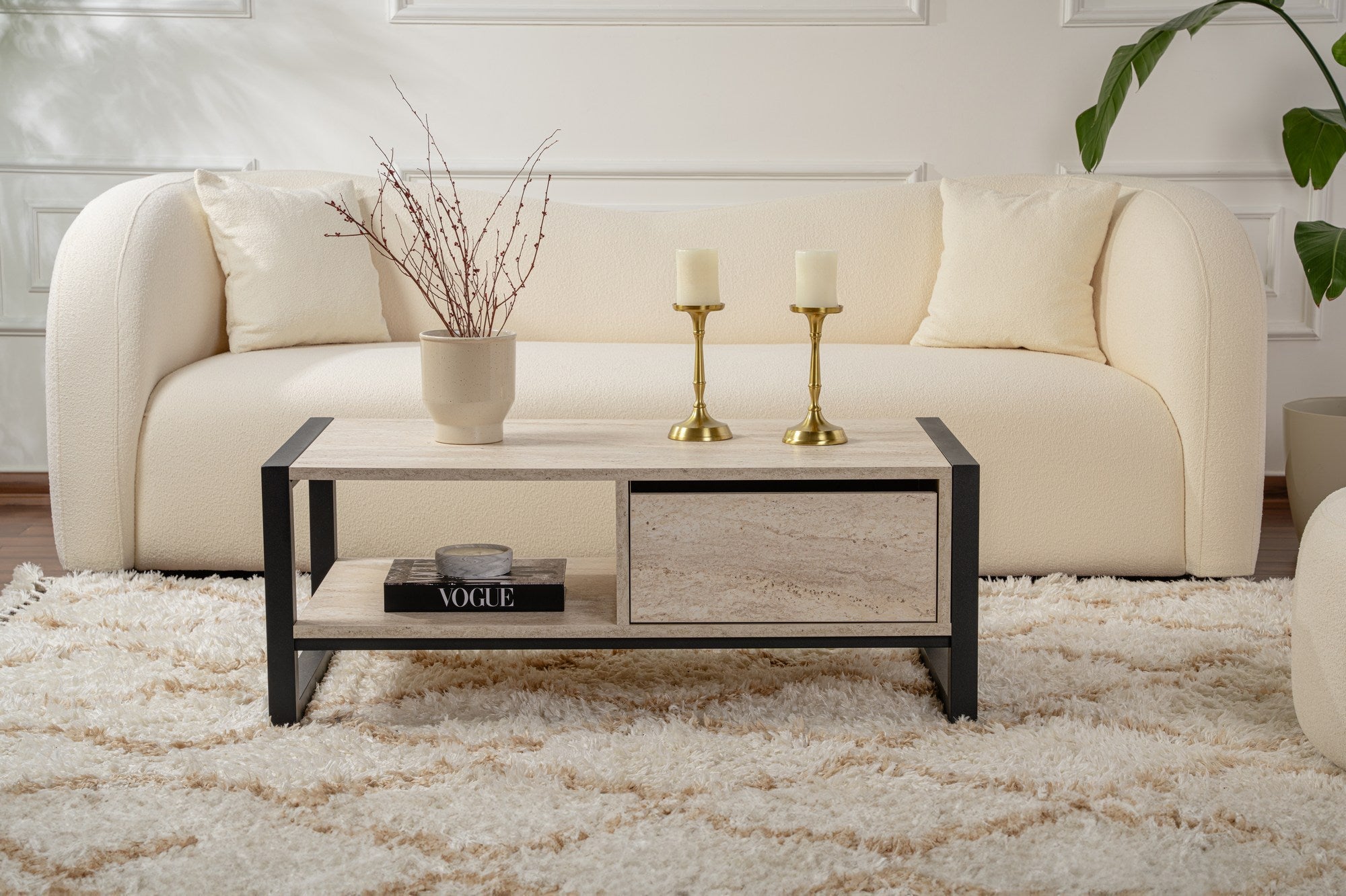 Stolić za kavu Haldizen - Black, Travertine | AG-vitahome.hr