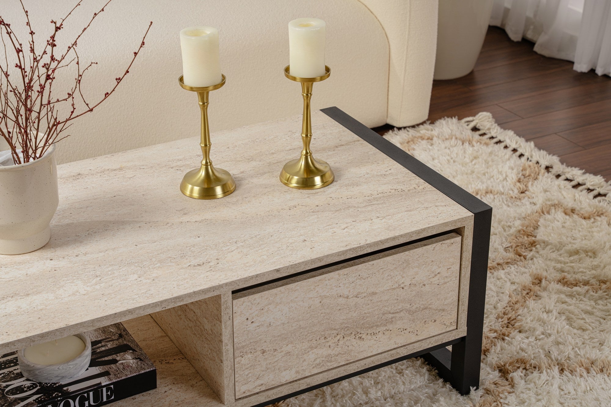 Stolić za kavu Haldizen - Black, Travertine | AG-vitahome.hr