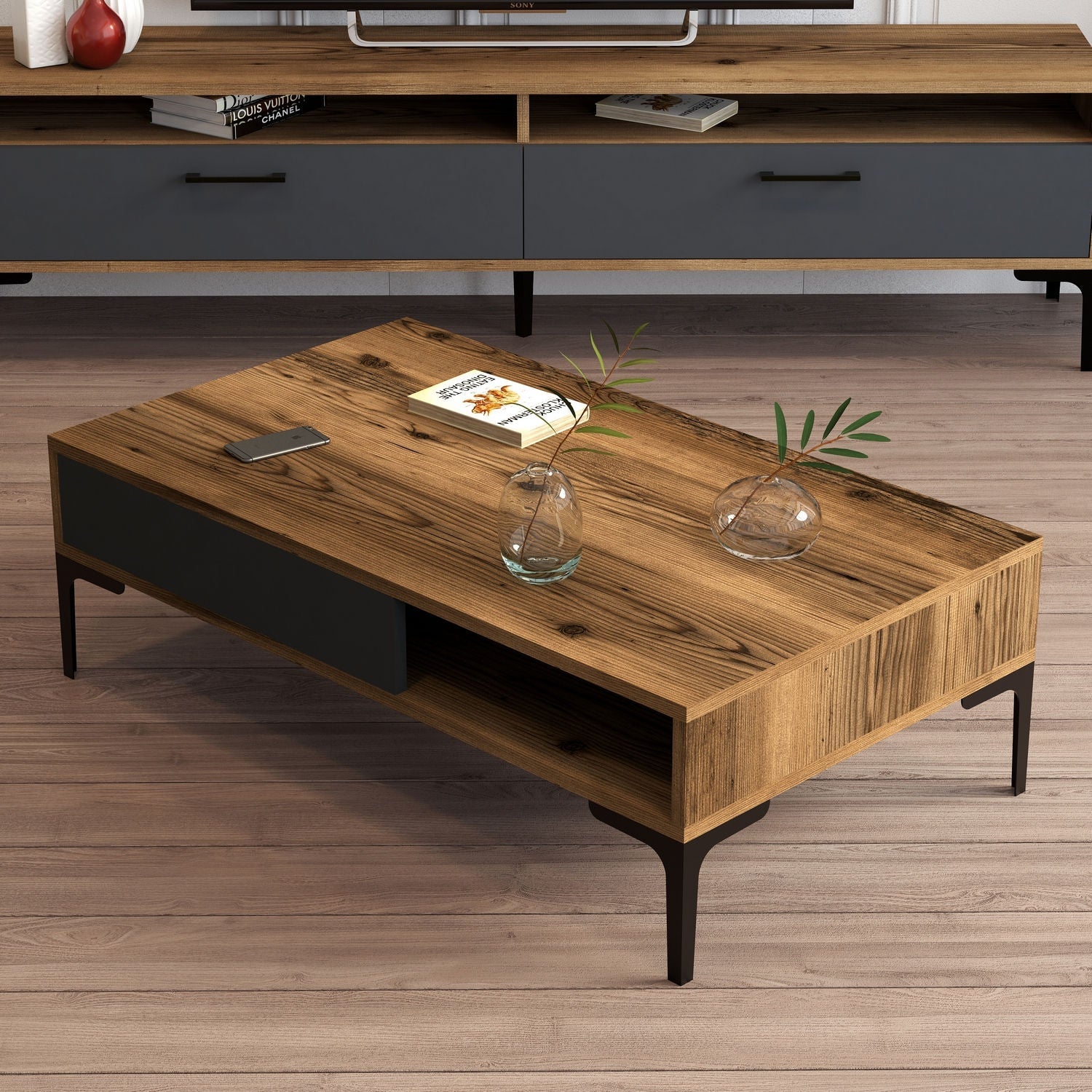 Stolić za kavu Istanbul - Walnut, Anthracite | AG-vitahome.hr