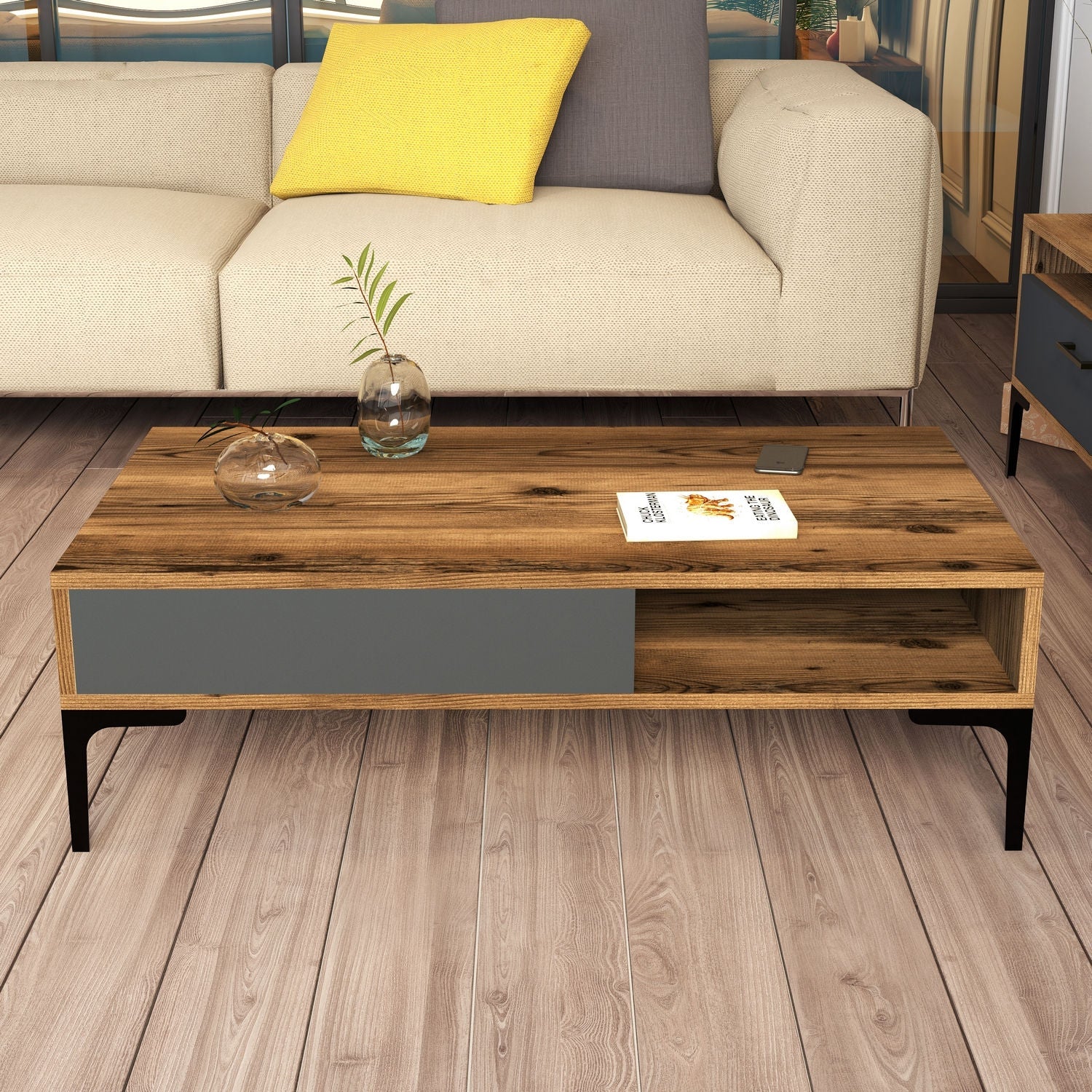 Stolić za kavu Istanbul - Walnut, Anthracite | AG-vitahome.hr