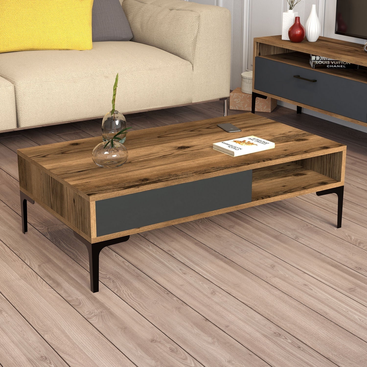 Stolić za kavu Istanbul - Walnut, Anthracite | AG-vitahome.hr
