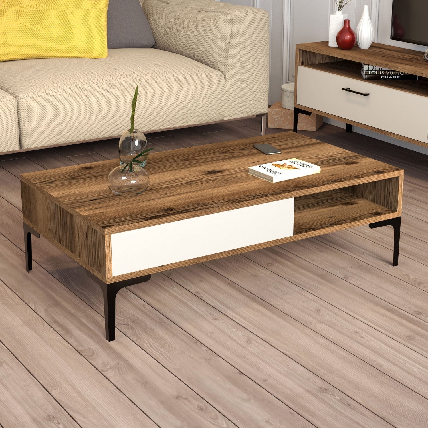 Stolić za kavu Istanbul - Walnut, Cream | AG-vitahome.hr