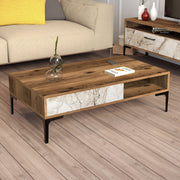 Stolić za kavu Istanbul - Walnut, White Marble | AG-vitahome.hr