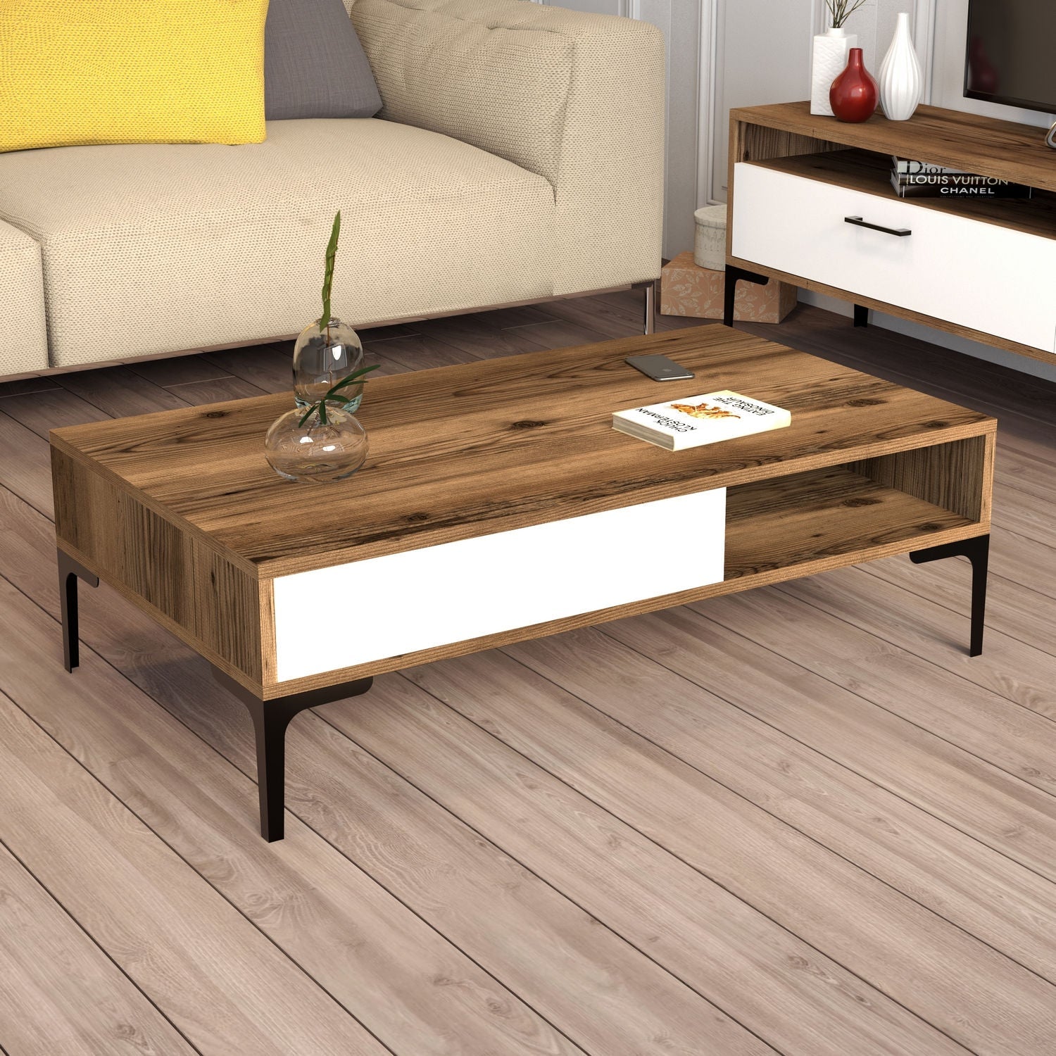 Stolić za kavu Istanbul - Walnut, White | AG-vitahome.hr
