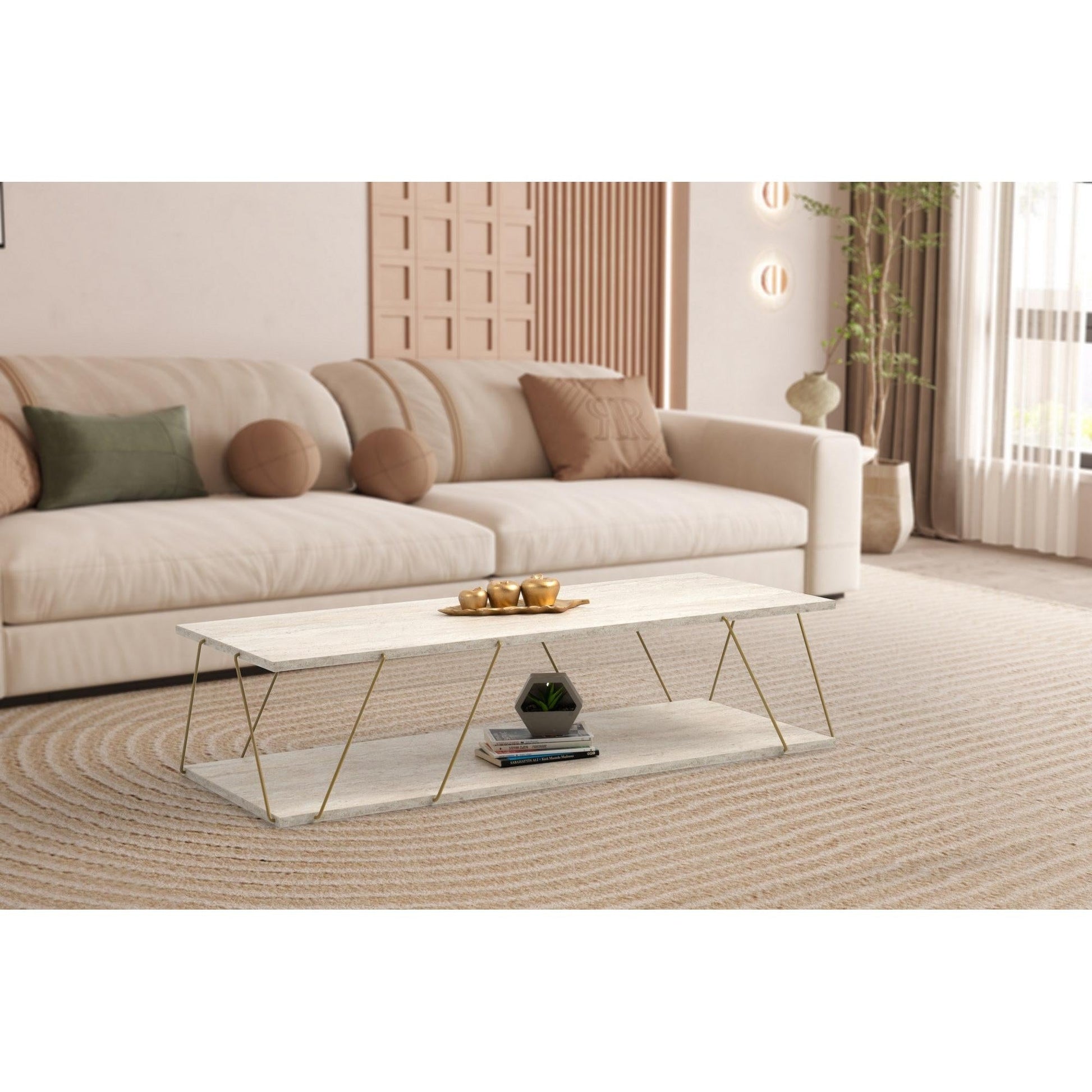 Stolić za kavu Labranda - Gold, Travertine | AG-vitahome.hr