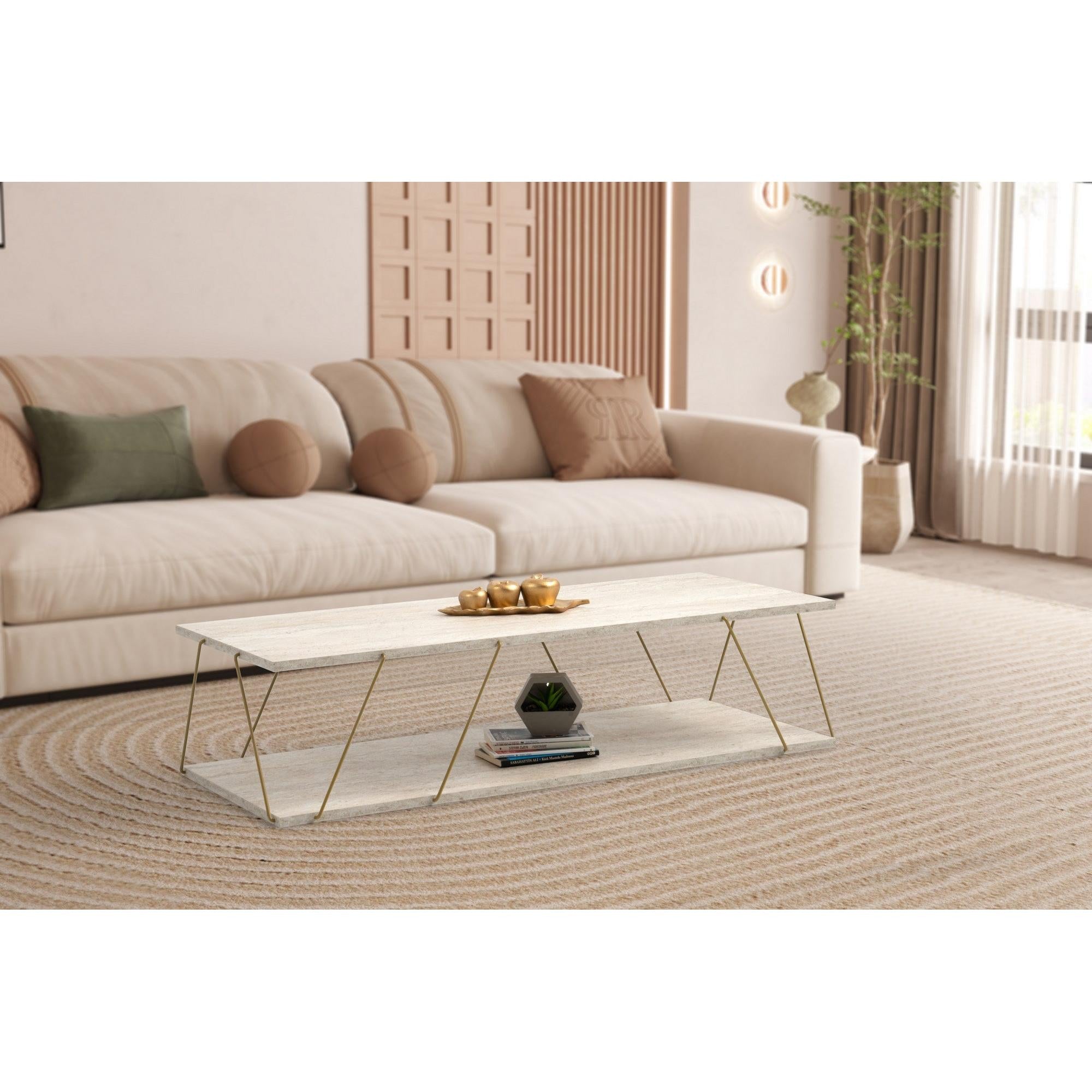 Stolić za kavu Labranda - Gold, Travertine | AG-vitahome.hr