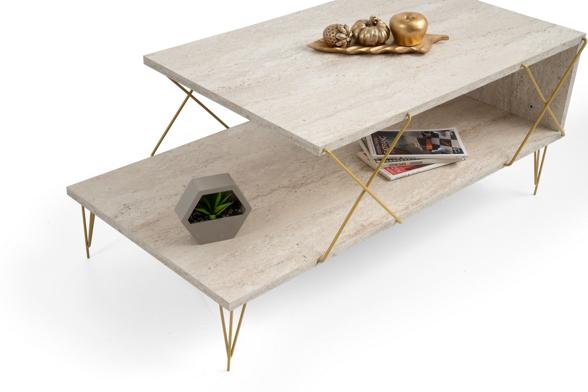 Stolić za kavu Loire - Gold, Travertine | AG-vitahome.hr