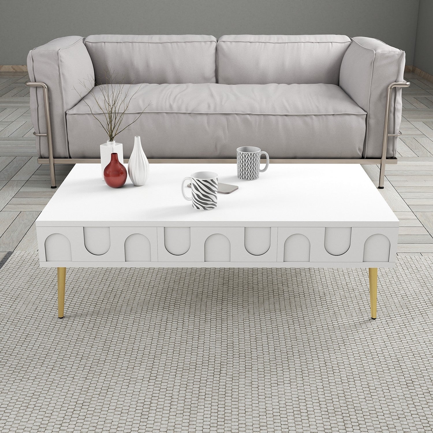 Stolić za kavu Lyon 33 - White, Gold | AG-vitahome.hr