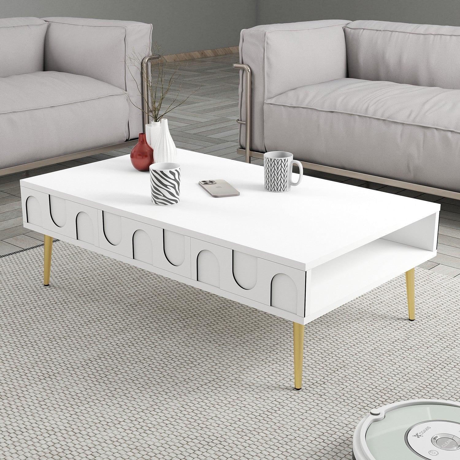 Stolić za kavu Lyon 33 - White, Gold | AG-vitahome.hr