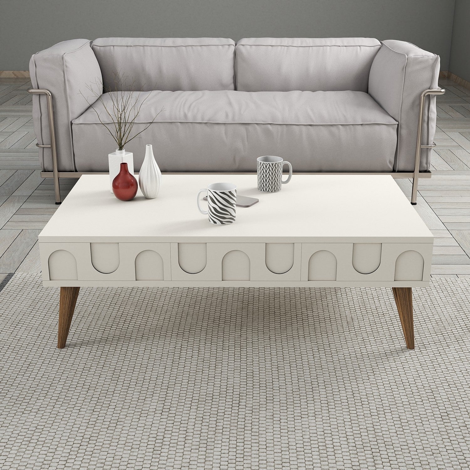Stolić za kavu Lyon 34 - Cream, Walnut | AG-vitahome.hr