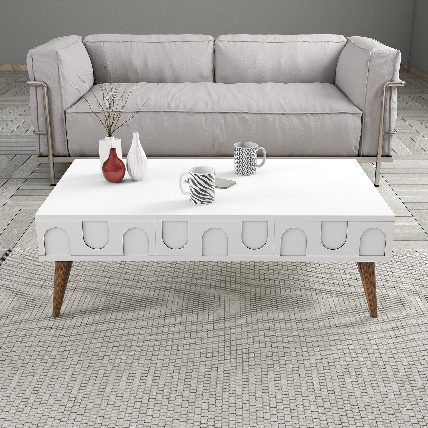 Stolić za kavu Lyon 34 - White, Walnut | AG-vitahome.hr