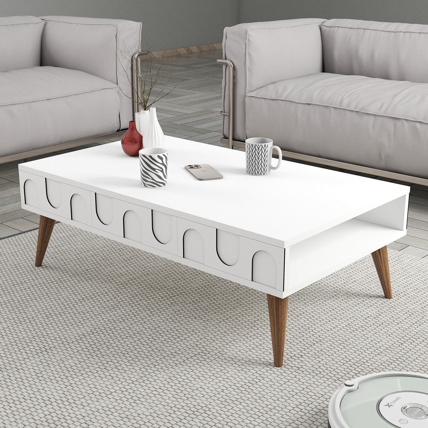 Stolić za kavu Lyon 34 - White, Walnut | AG-vitahome.hr