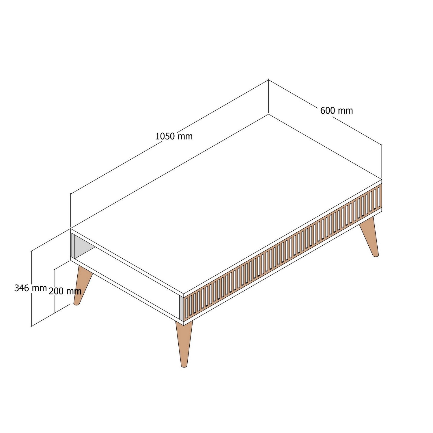 Stolić za kavu Milan - Walnut, Anthracite | AG-vitahome.hr