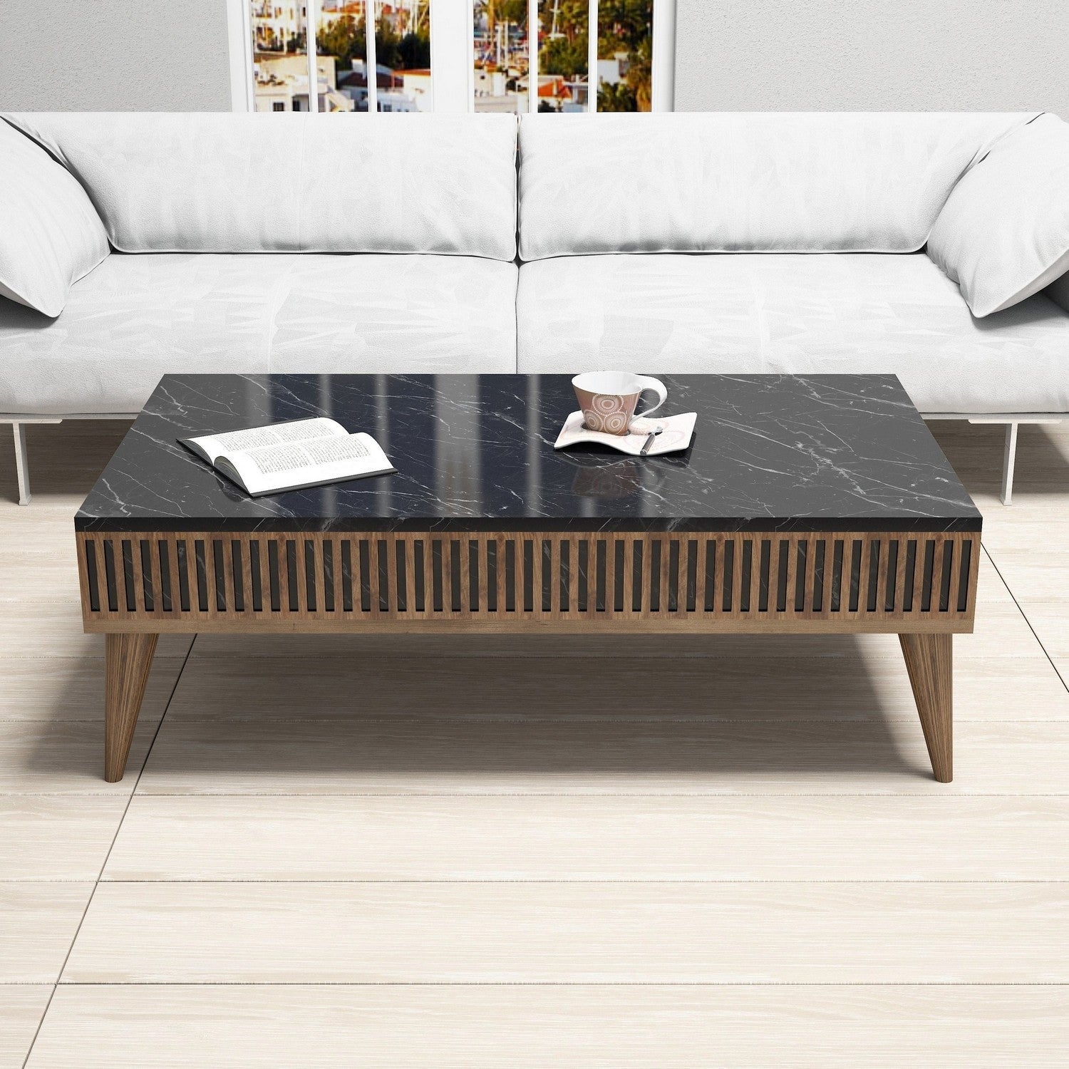 Stolić za kavu Milan - Walnut, Black | AG-vitahome.hr