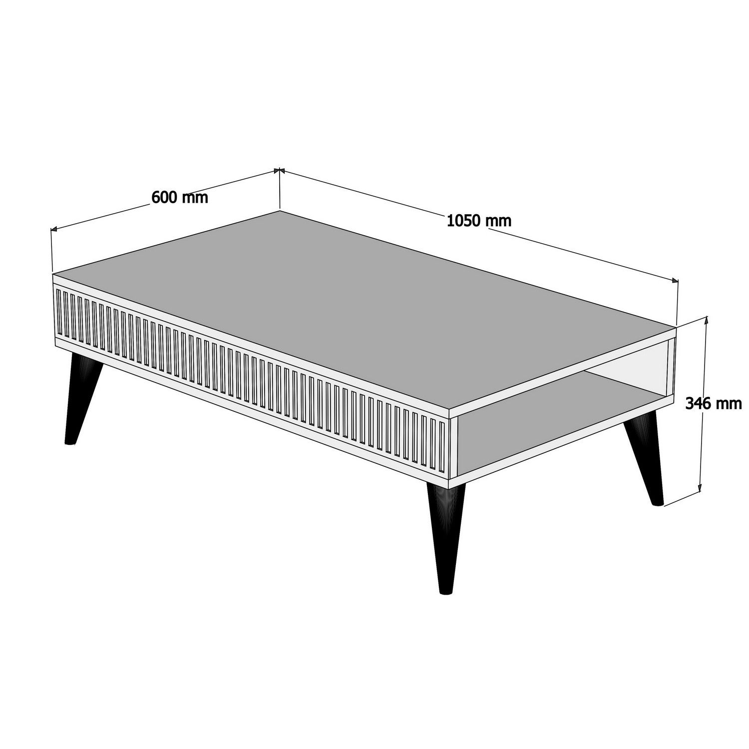 Stolić za kavu Milan - Walnut, Black | AG-vitahome.hr