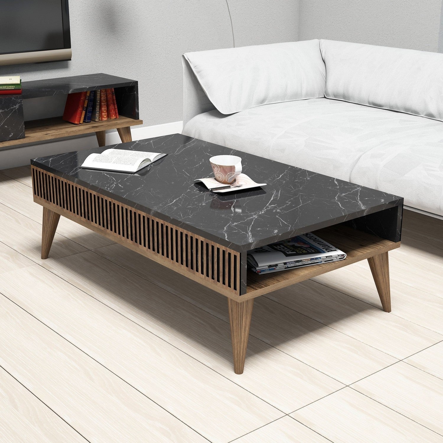 Stolić za kavu Milan - Walnut, Black | AG-vitahome.hr