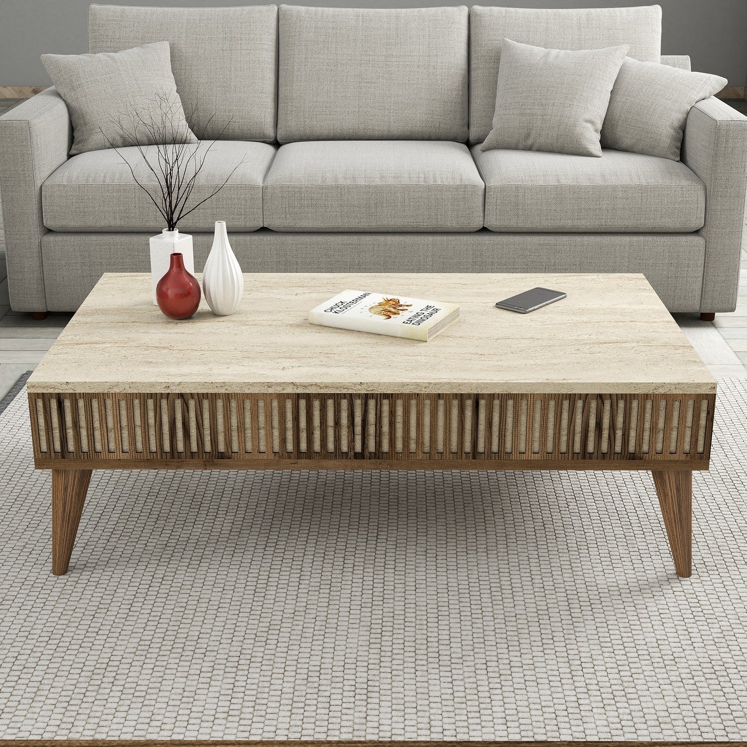 Stolić za kavu Milan - Walnut, Travertine | AG-vitahome.hr