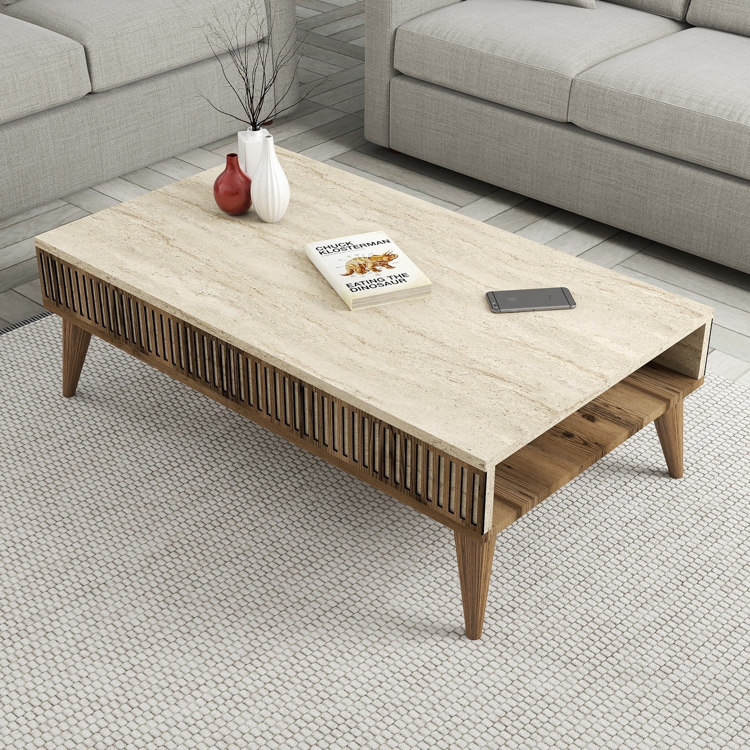 Stolić za kavu Milan - Walnut, Travertine | AG-vitahome.hr