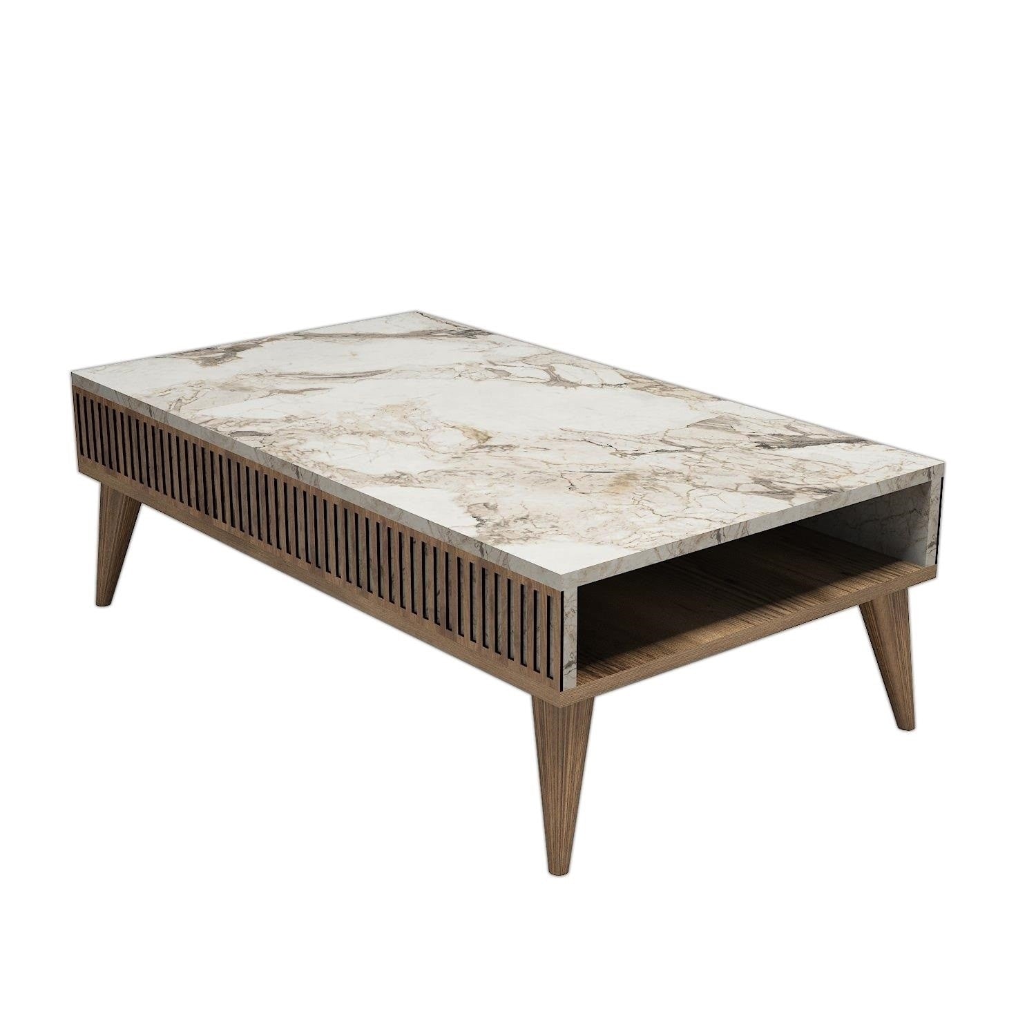 Stolić za kavu Milan - Walnut, White Marble | AG-vitahome.hr