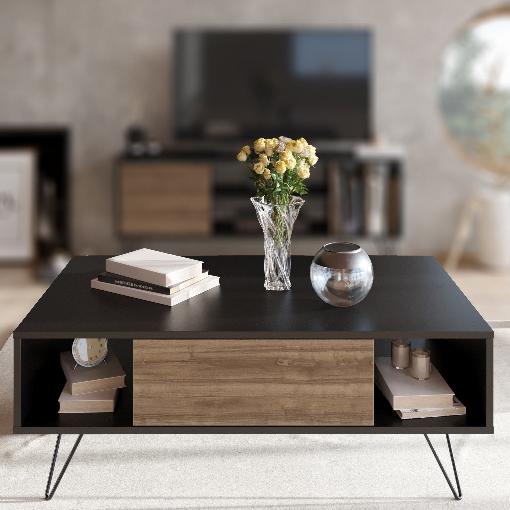Stolić za kavu Mistico - Black, Walnut | AG-vitahome.hr