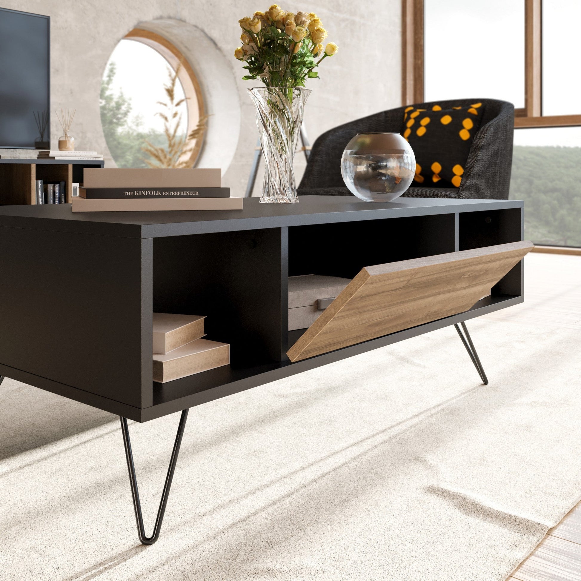 Stolić za kavu Mistico - Black, Walnut | AG-vitahome.hr
