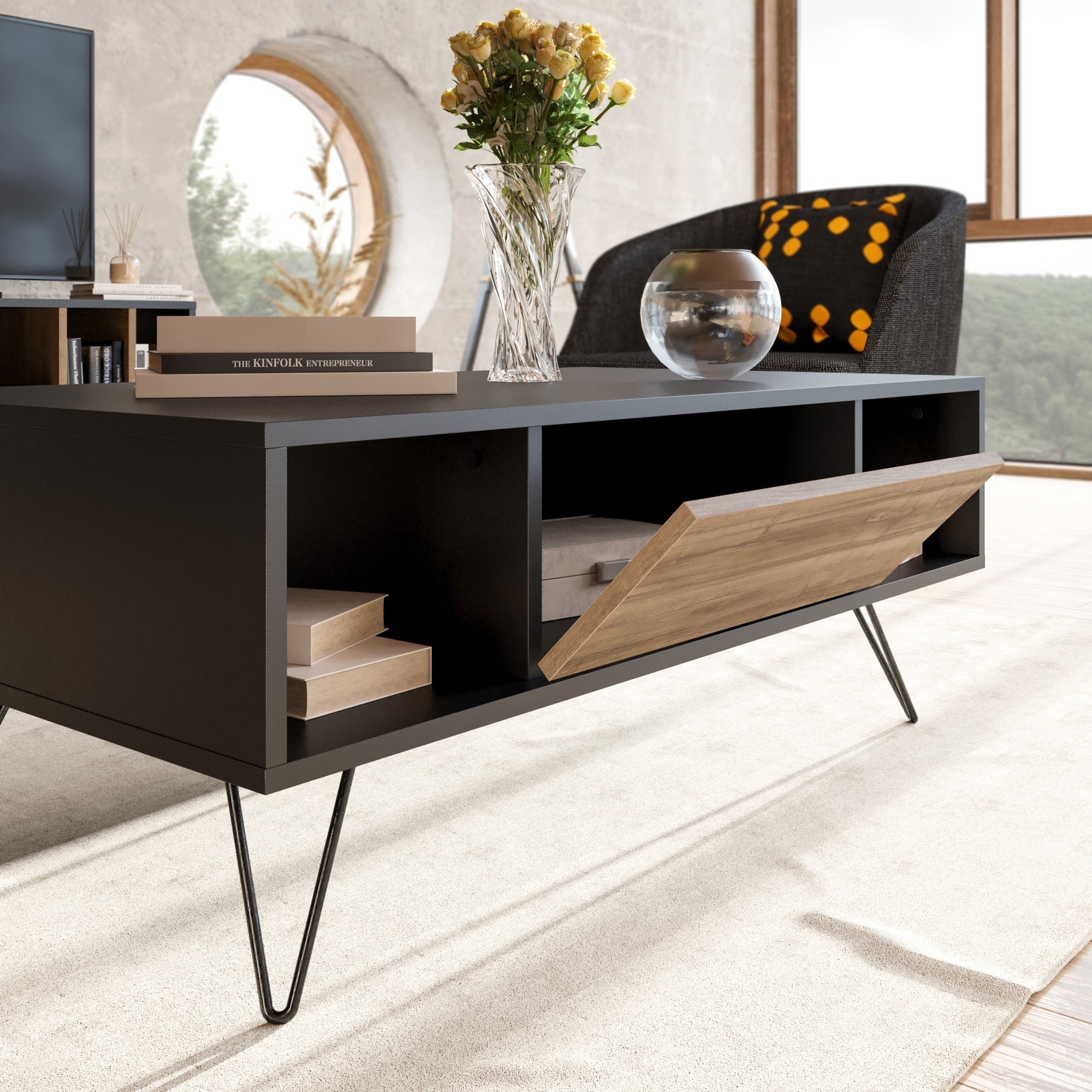 Stolić za kavu Mistico - Black, Walnut | AG-vitahome.hr
